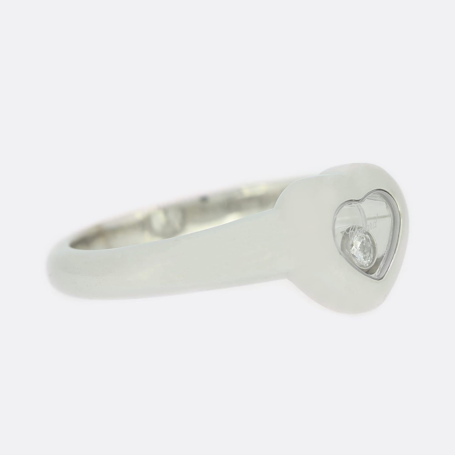 Round Cut Chopard Happy Diamonds Heart Ring For Sale