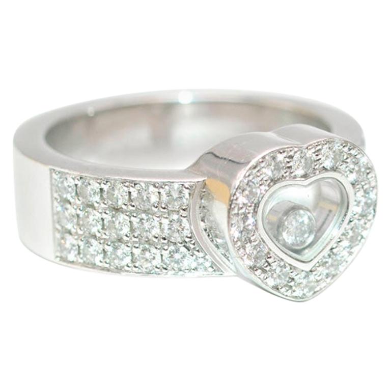 Chopard Happy Diamonds Heart Ring in 18 Karat White Gold
