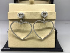 Chopard Happy Diamonds Hearts 18 Karat White Gold and Diamonds Large Earrings