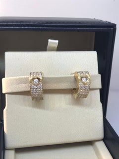 Chopard Happy Diamonds Hearts Yellow Gold Pave Diamond Earrings 84/3462-20