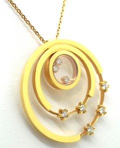 Chopard Happy Diamonds Hoop Stars Pendant Necklace 18 Karat