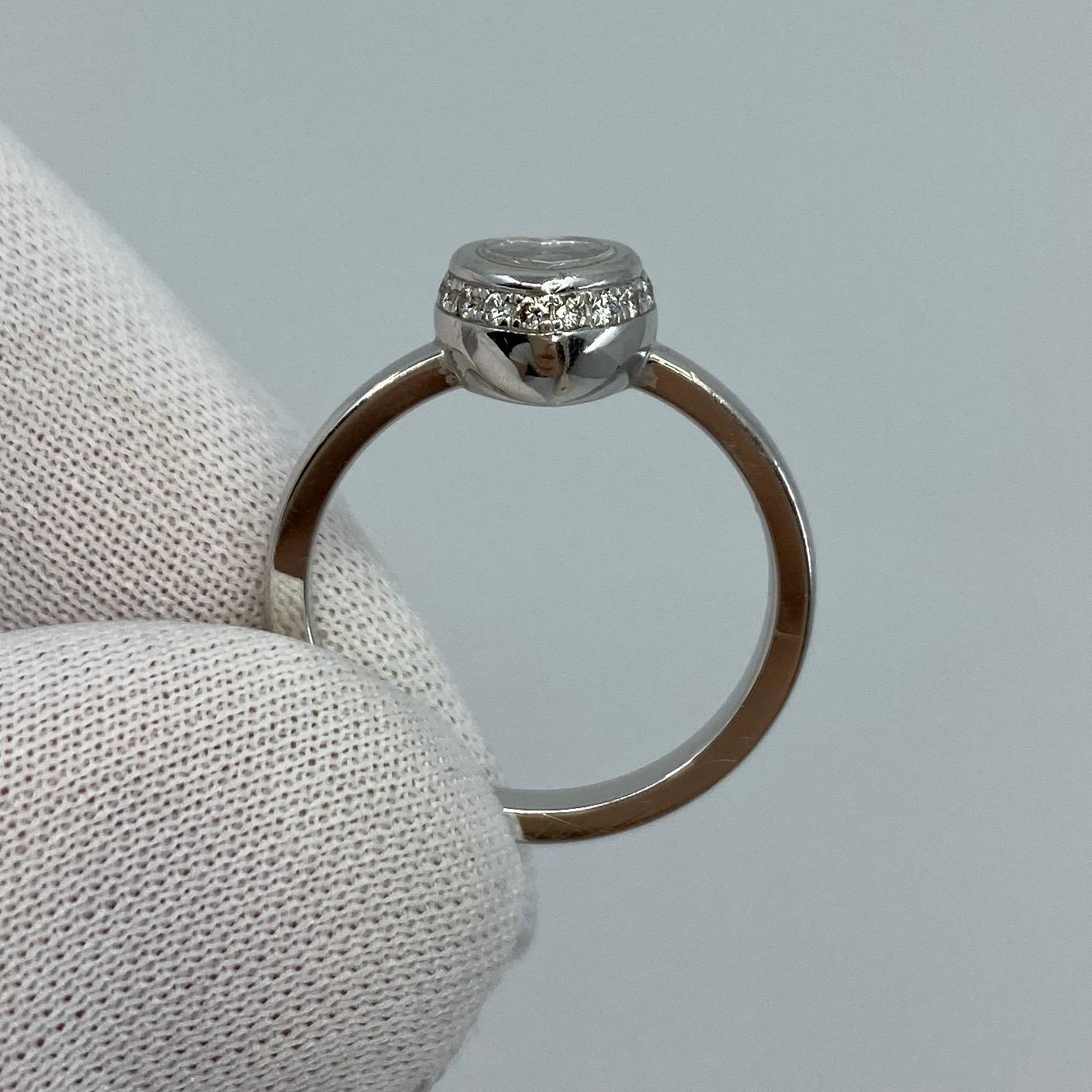 Diamant-Akzente von Chopard Happy Diamonds Icon 18 Karat Weißgold Herz-Ring 4