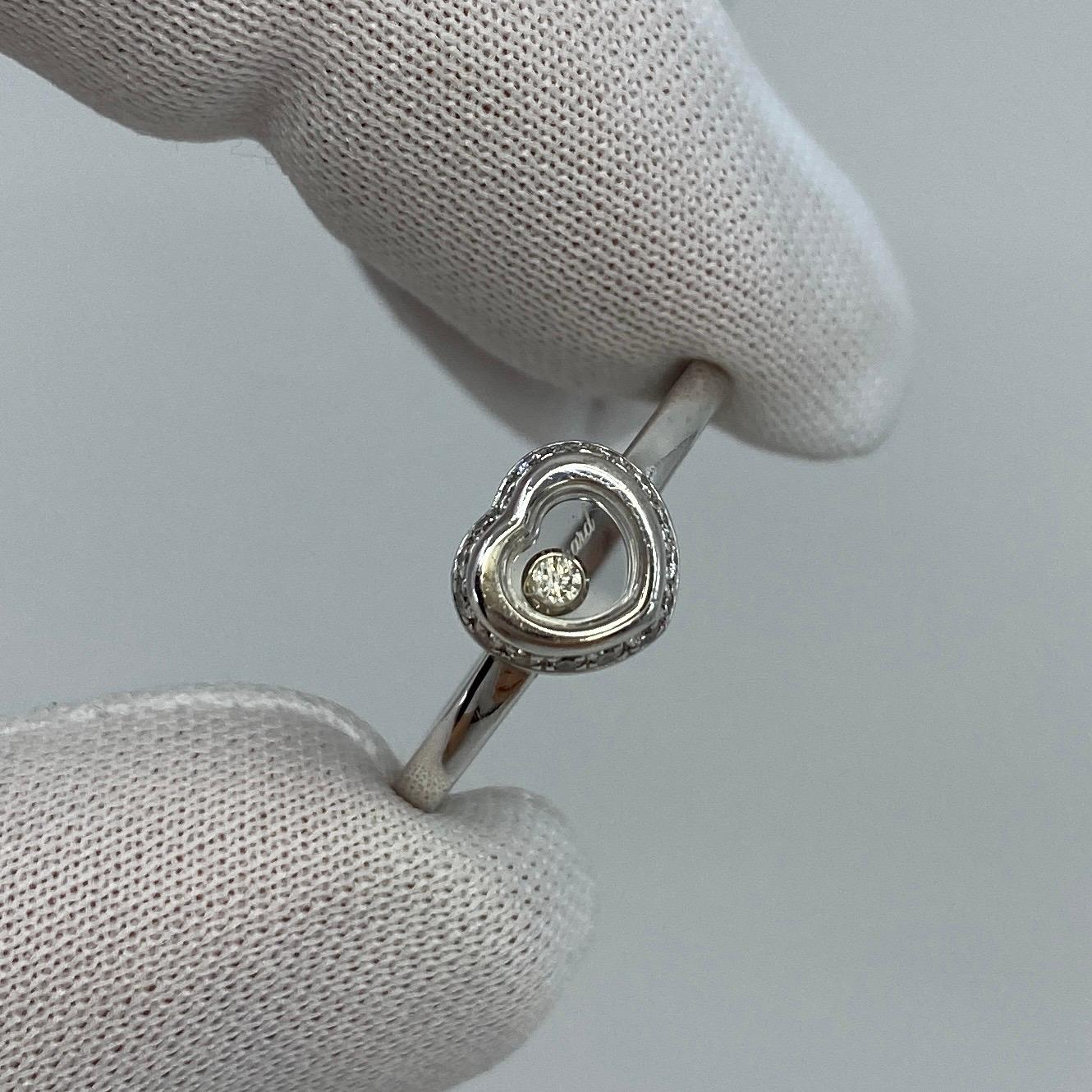 Diamant-Akzente von Chopard Happy Diamonds Icon 18 Karat Weißgold Herz-Ring 6