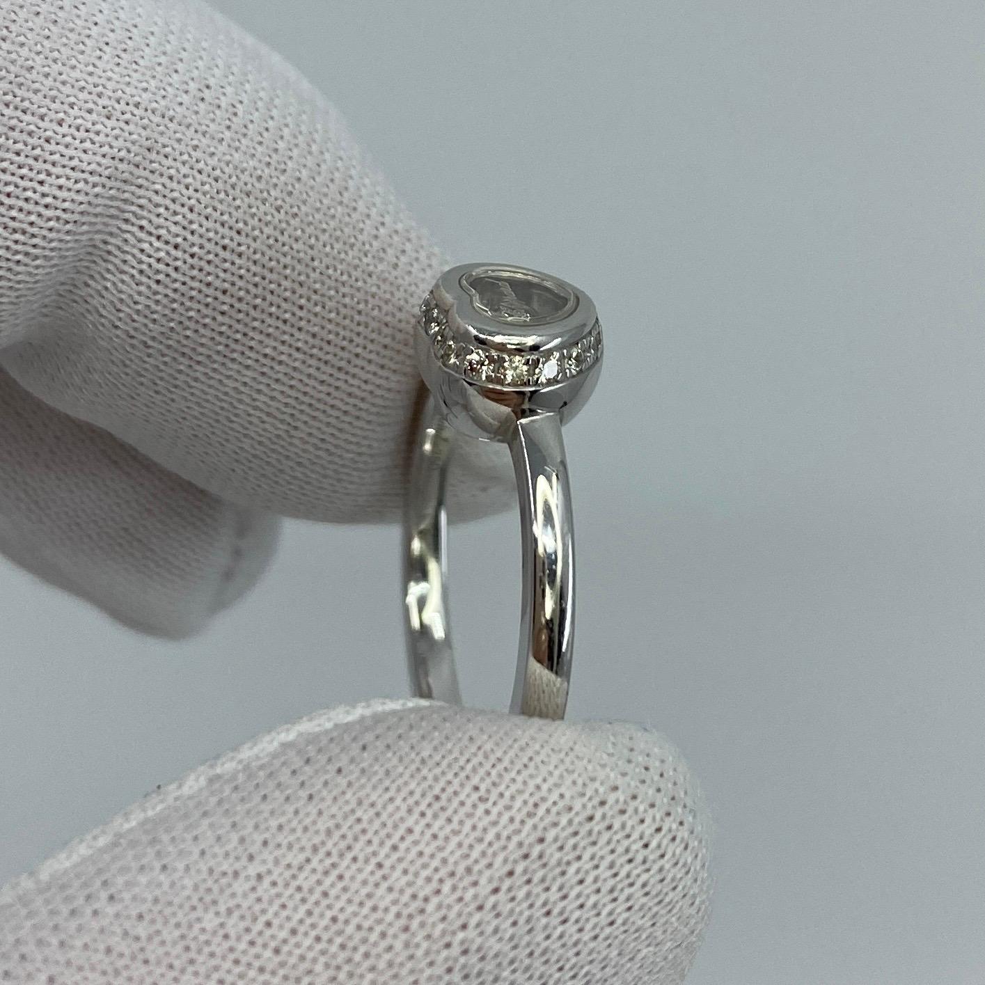 Diamant-Akzente von Chopard Happy Diamonds Icon 18 Karat Weißgold Herz-Ring 7