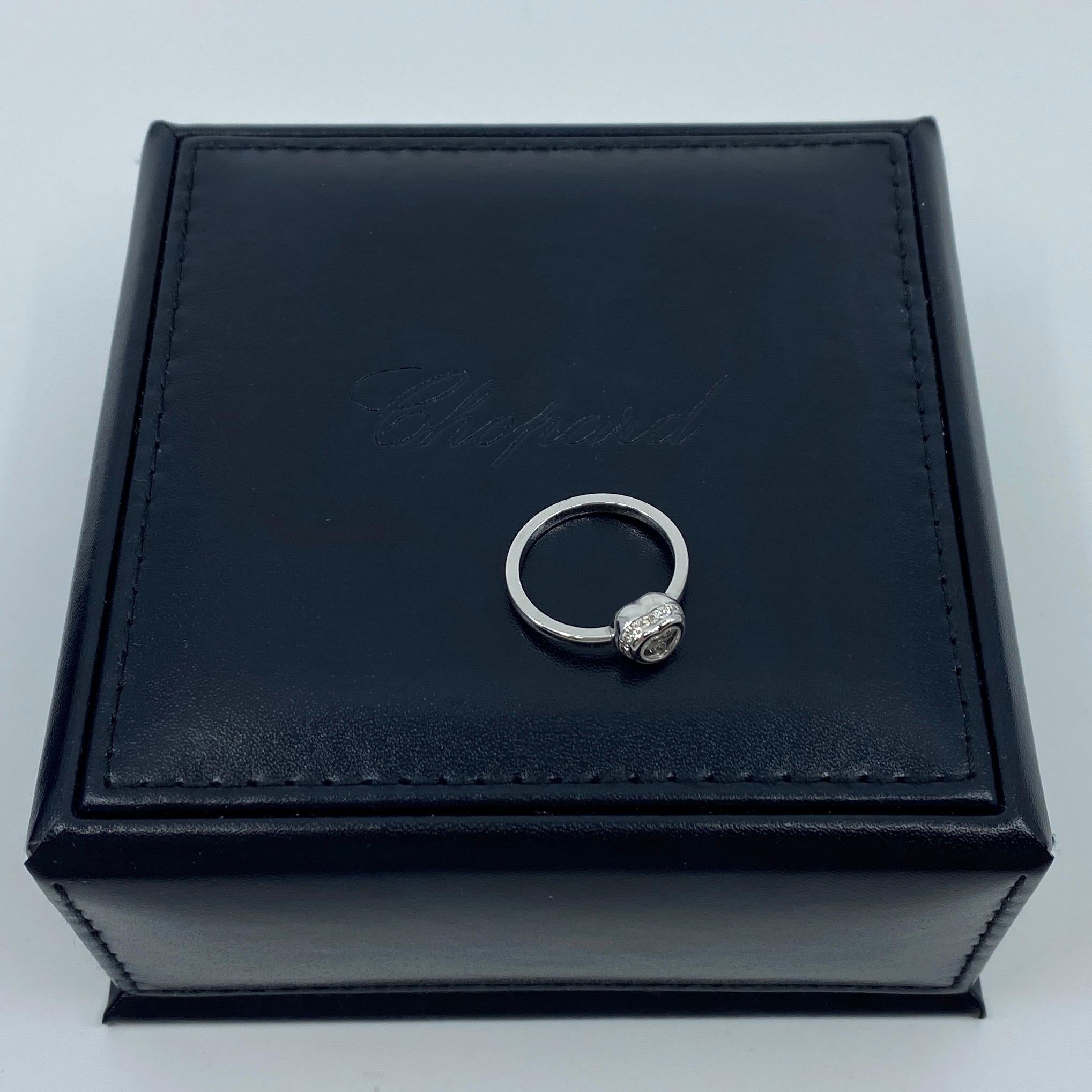 Diamant-Akzente von Chopard Happy Diamonds Icon 18 Karat Weißgold Herz-Ring 1