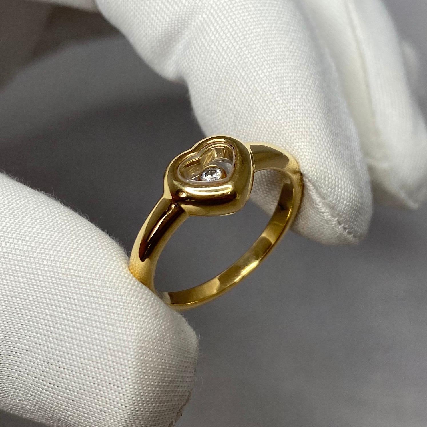 Chopard Happy Diamonds Icon 18 Karat Yellow Gold Heart Ring Size M US 61/2 2