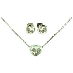 Chopard Happy Diamonds Icon 18 Karat Weißgold Set Halskette und Ohrring