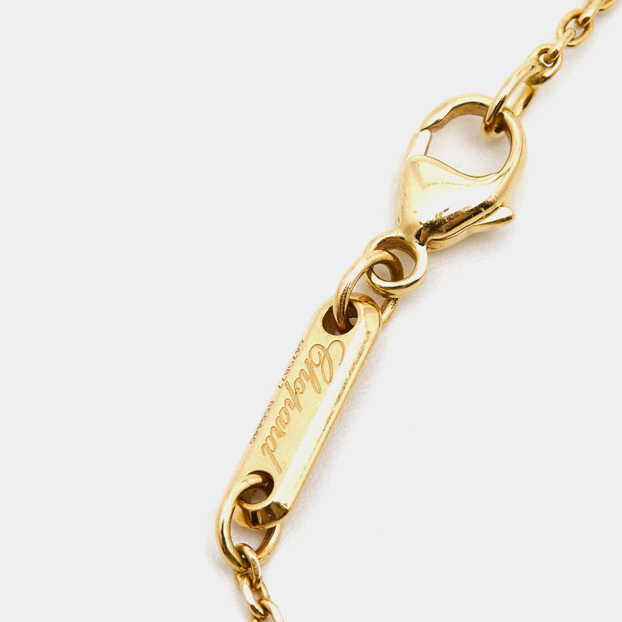 Non taillé Chopard Bracelet Icon Happy Diamonds en or jaune 18 carats en vente