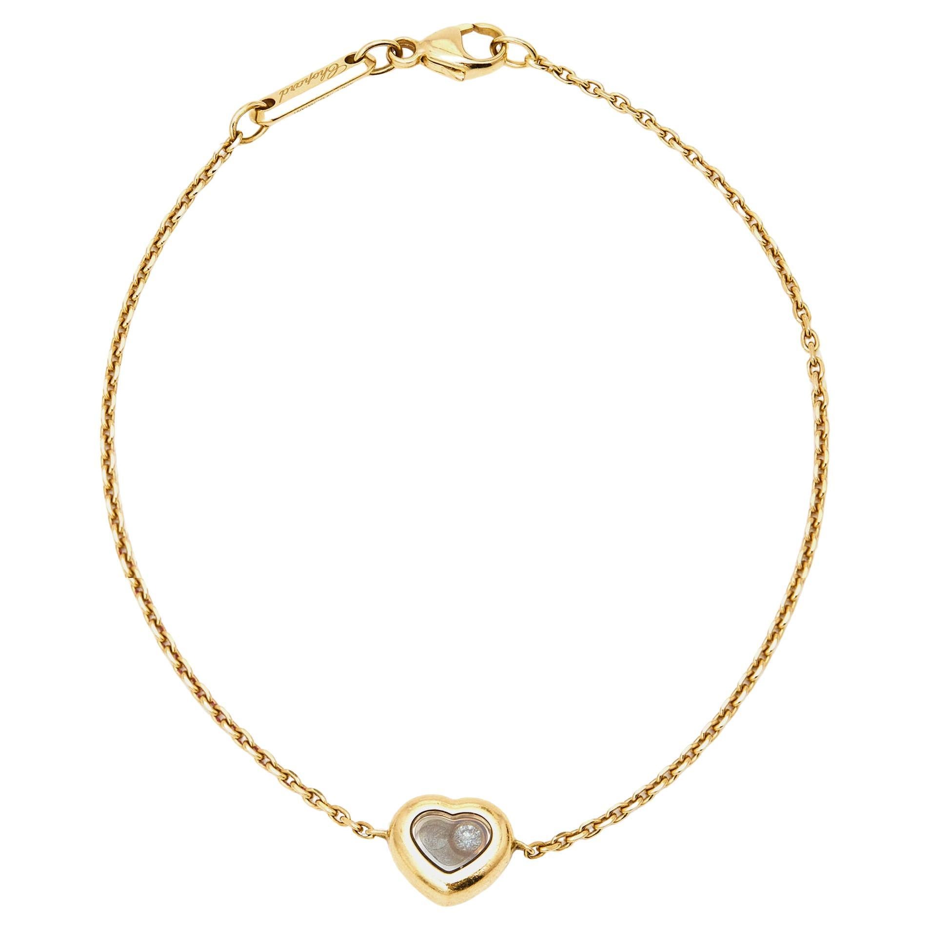 Chopard Bracelet Icon Happy Diamonds en or jaune 18 carats en vente