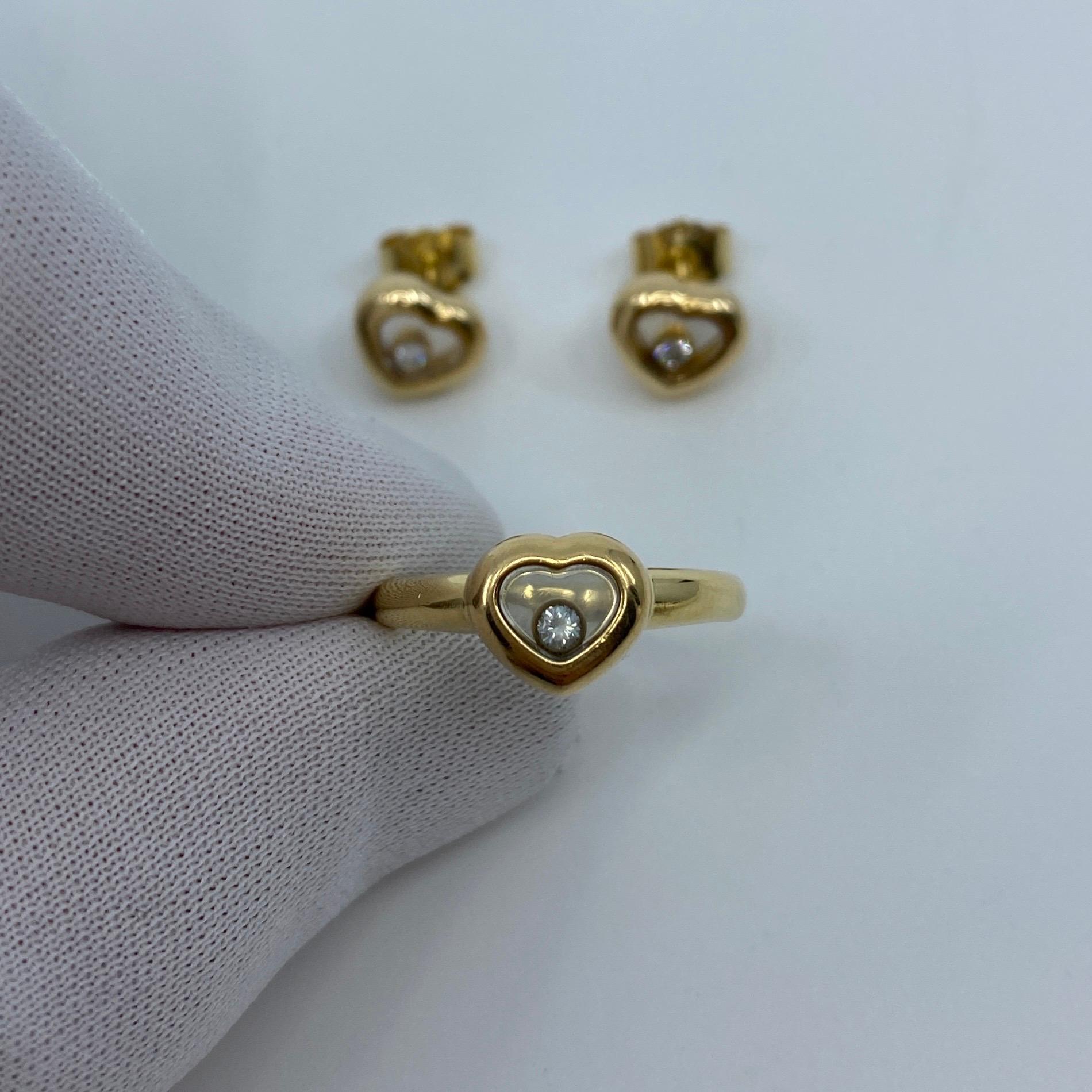 Chopard Happy Diamonds Icon 18k Gelbgold Herzring & Ohrringe passender Set im Zustand „Hervorragend“ im Angebot in Birmingham, GB