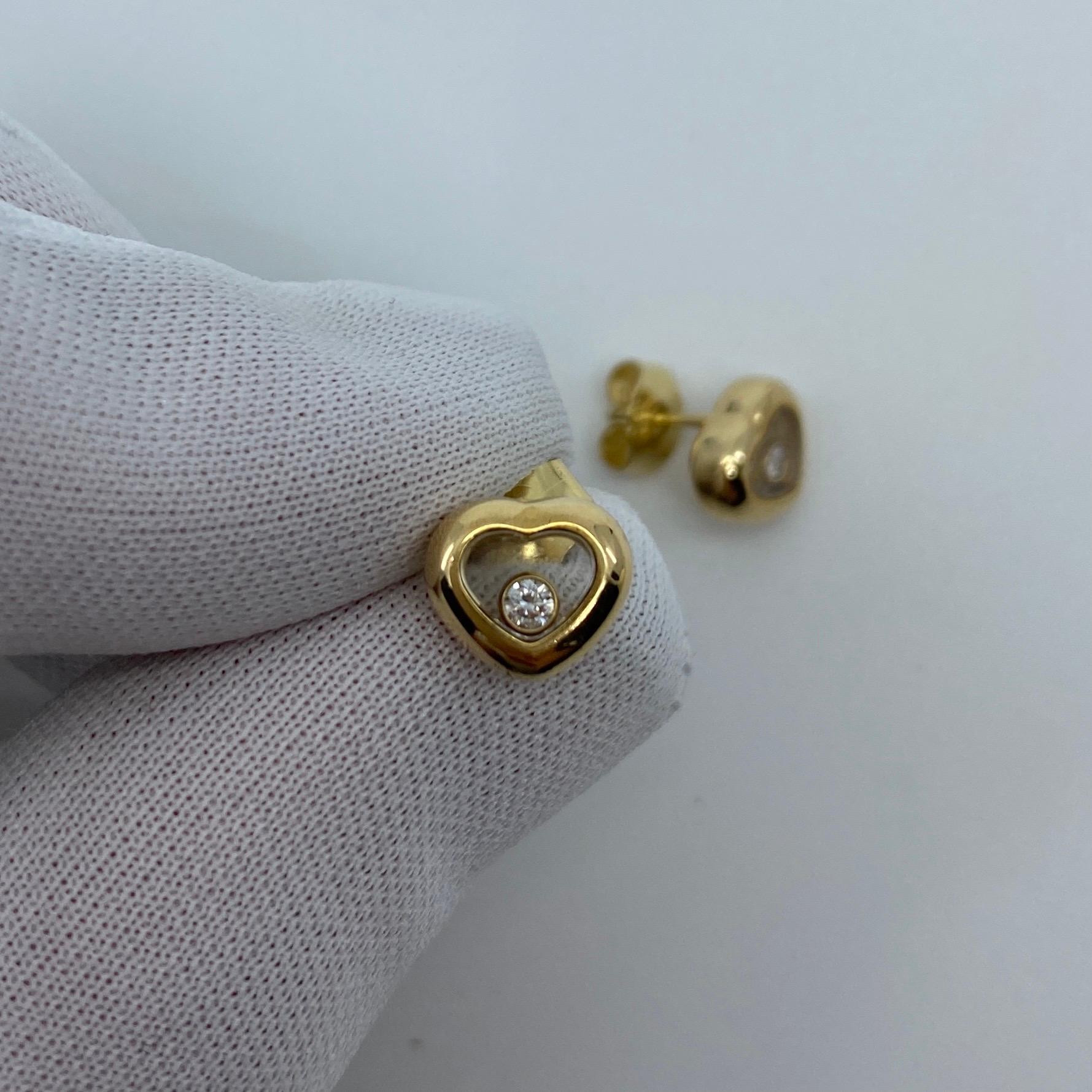 Chopard Happy Diamonds Icon 18k Yellow Gold Heart Ring & Earrings Matching Set In Excellent Condition For Sale In Birmingham, GB