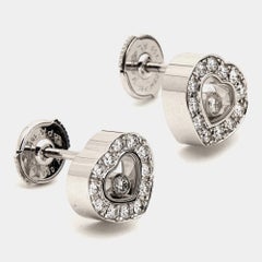 Chopard Happy Diamonds Icon Diamond 18k White Gold Stud Earrings
