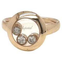 Chopard Happy Diamonds Icon Ring With 3 Floating Diamonds in 18k Rose Gold