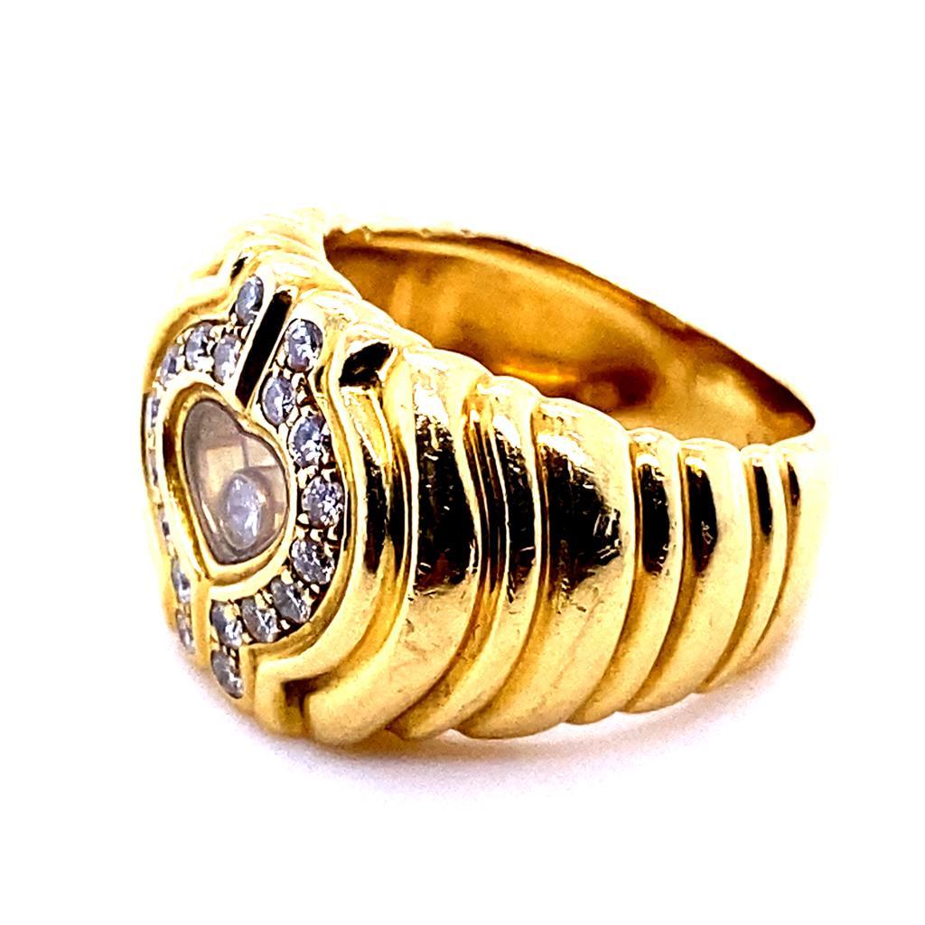 Modern Chopard Happy Diamonds Icons Heart 18 Karat Yellow Gold Ring