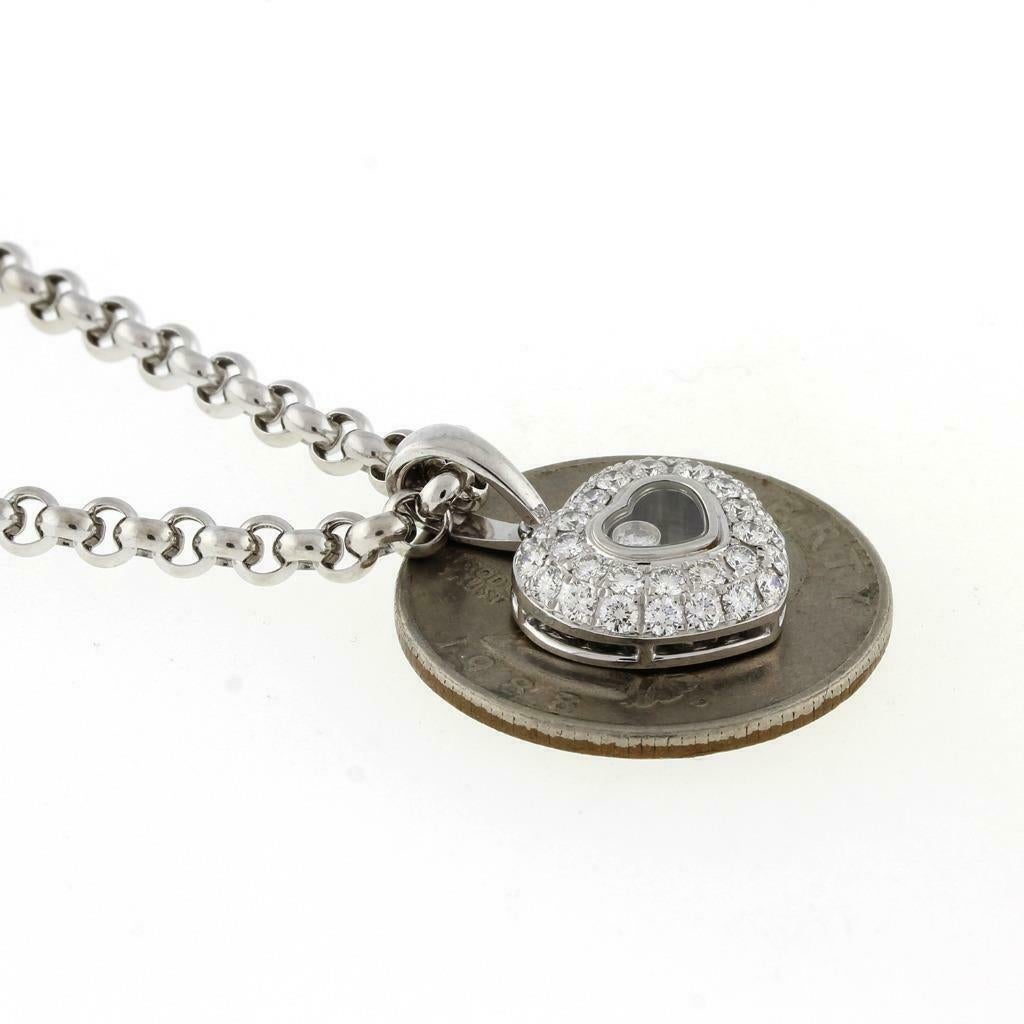 Chopard Happy Diamonds Icons Heart Diamond Pendant Necklace 18K W/Gold 0.95 CTW For Sale 5