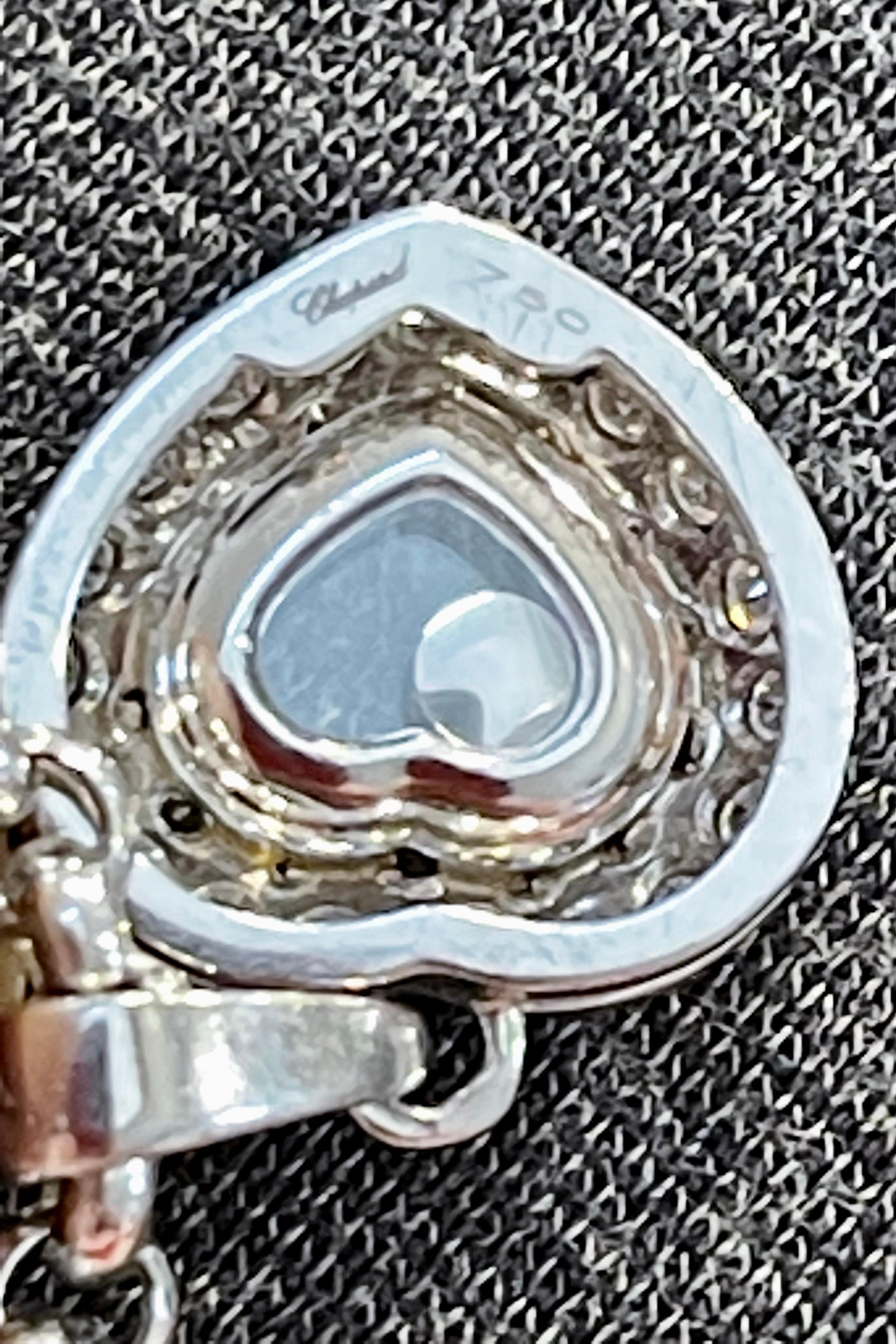 Chopard Happy Diamonds Icons Heart Diamond Pendant Necklace 18K W/Gold 0.95 CTW For Sale 7