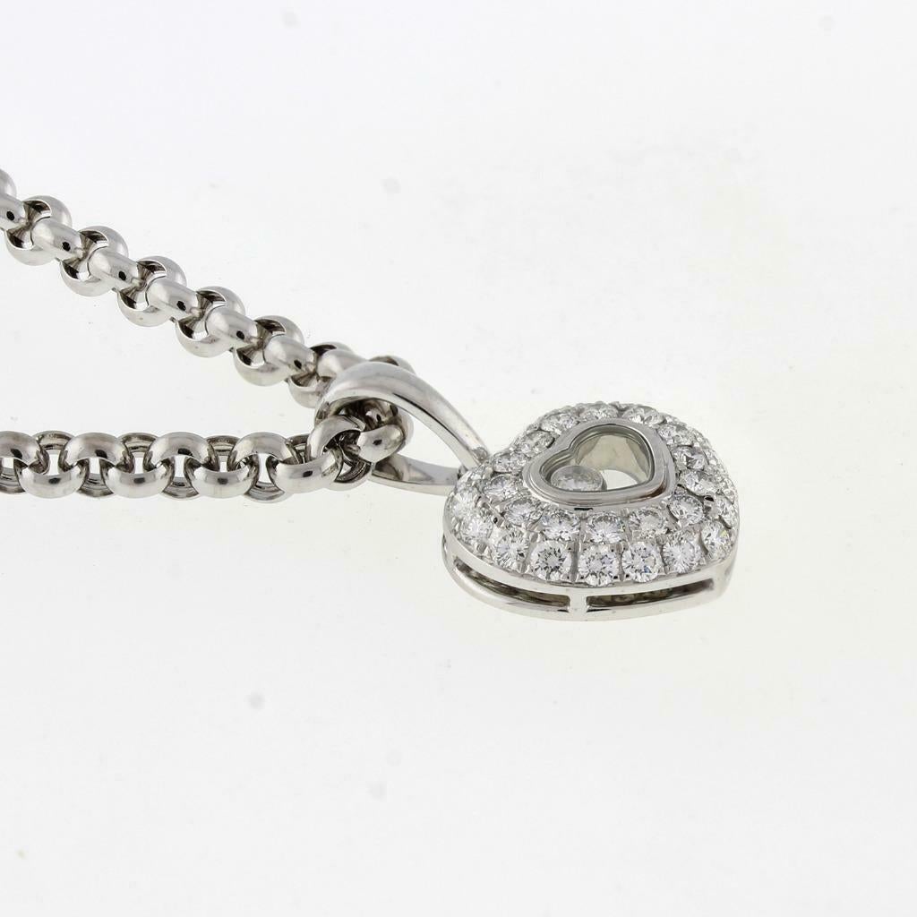 Chopard Happy Diamonds Icons Heart Diamond Pendant Necklace 18K W/Gold 0.95 CTW For Sale 1