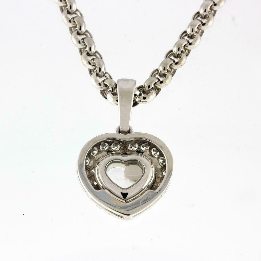 Chopard Happy Diamonds Icons Heart Diamond Pendant Necklace 18K W/Gold 0.95 CTW For Sale 2