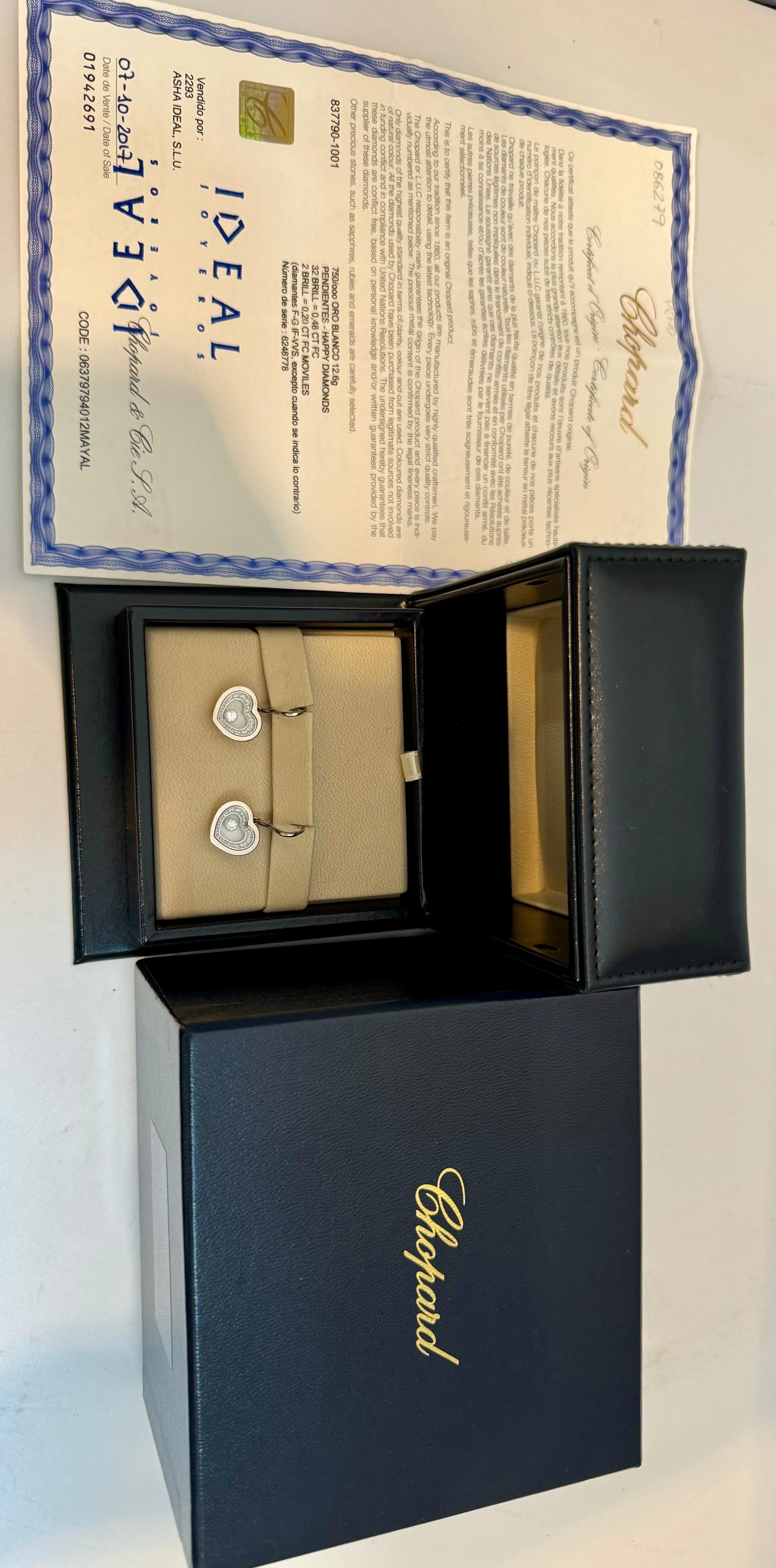 Chopard Happy Diamonds Icons Herz  Ohrringe 18KWG 0,34 CT, +Zertifikat + Box 3