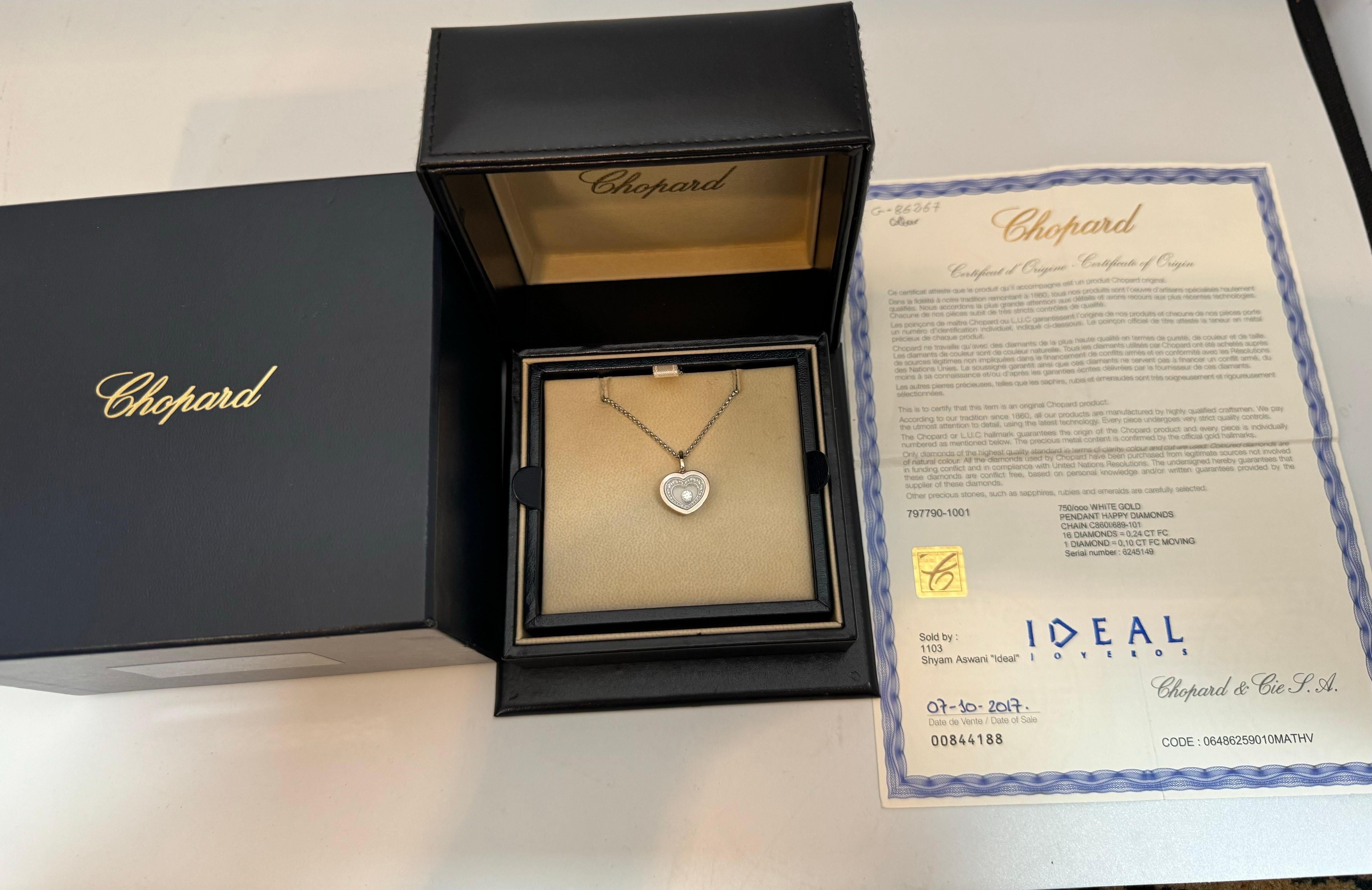 Chopard Happy Diamonds Icons Herz  Anhänger Halskette 18KWG 0,34 CT, +Zertifikat 7