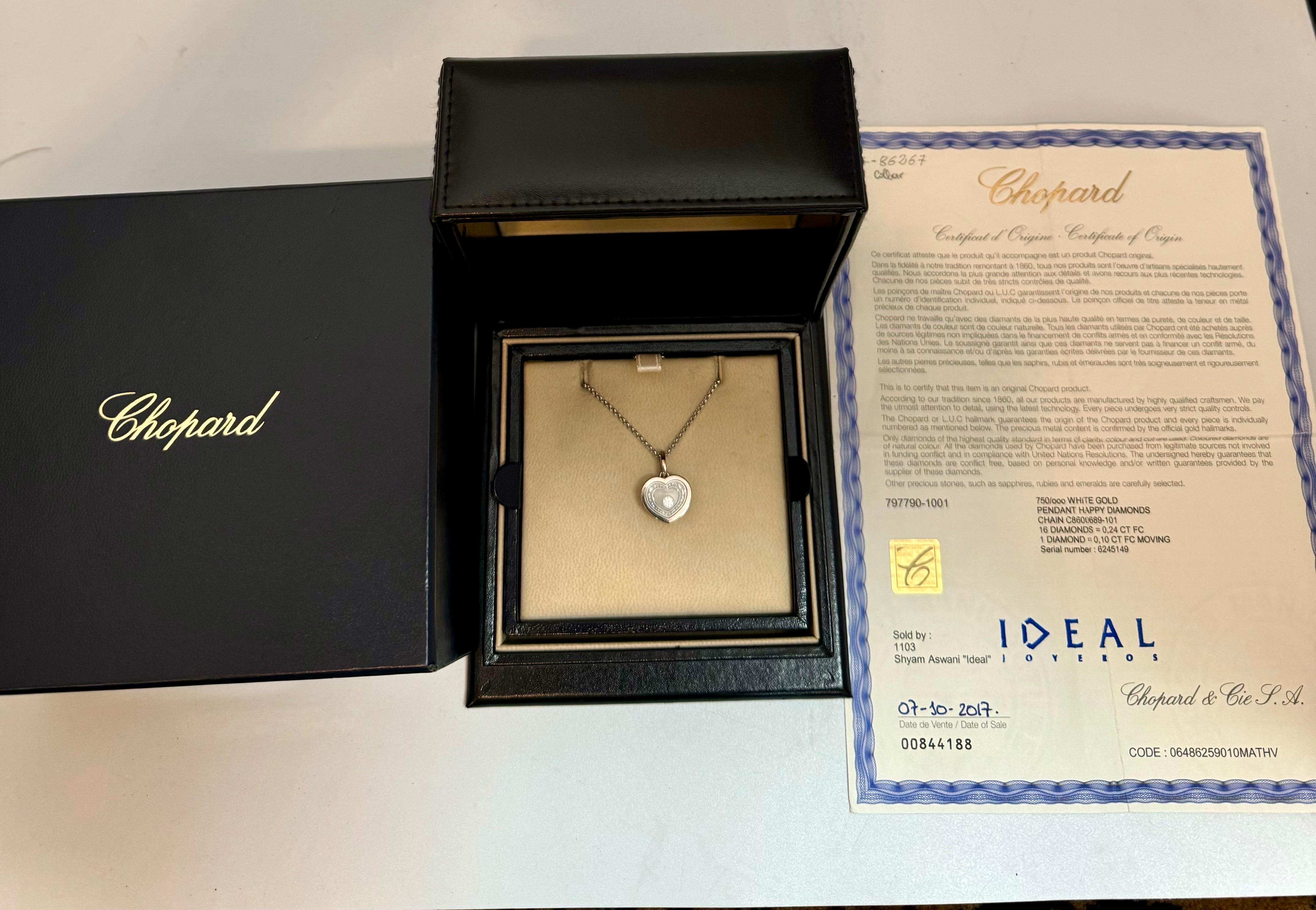 Chopard Happy Diamonds Icons Herz  Anhänger Halskette 18KWG 0,34 CT, +Zertifikat 3