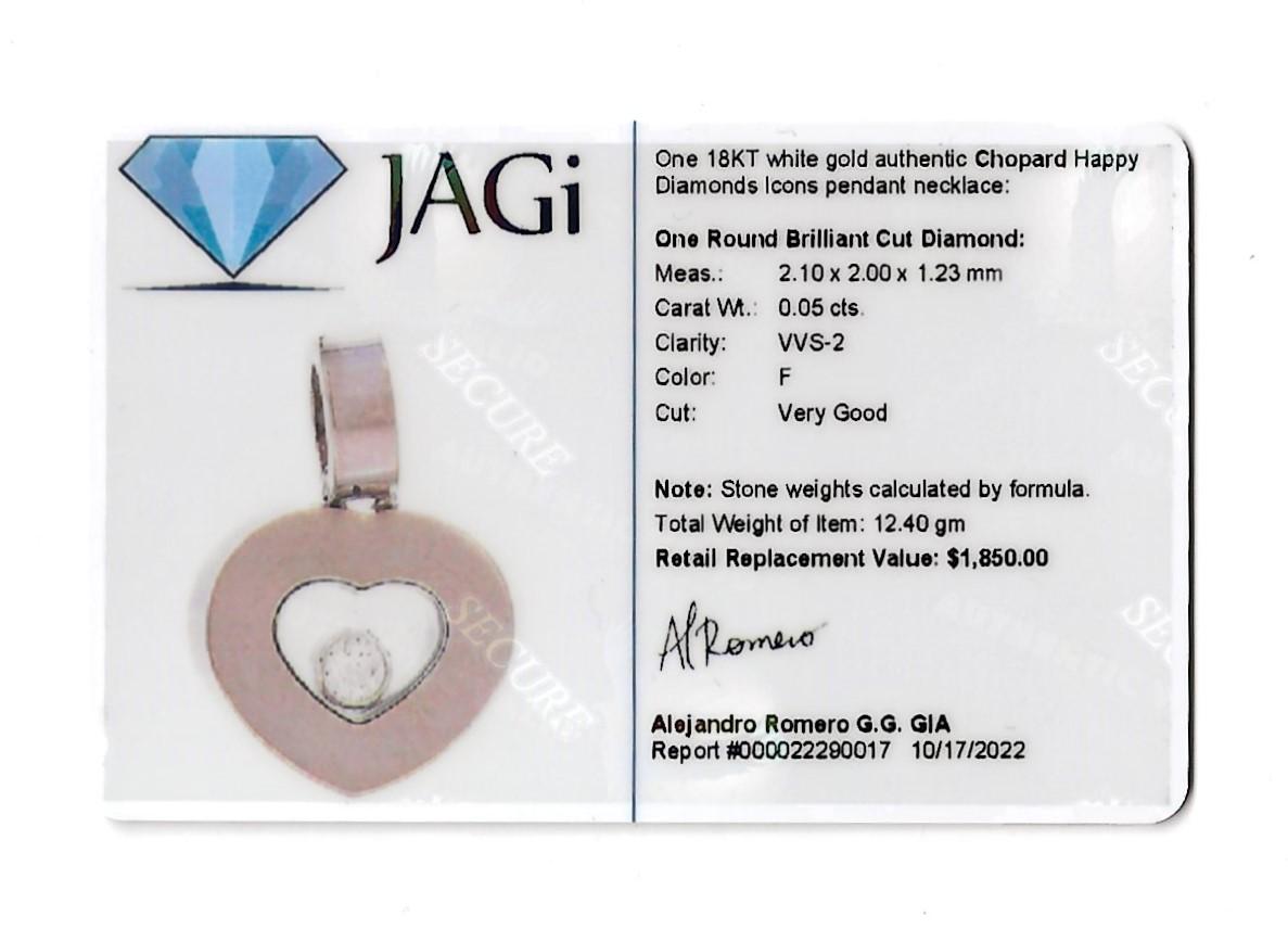 Chopard Happy Diamonds Icons Heart Pendant Necklace in 18 Karat White Gold 7