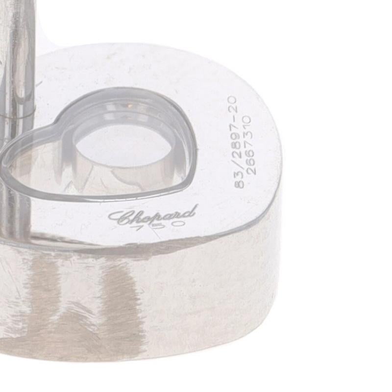 Chopard Clous d'oreilles Happy Diamonds Icons Heart en or blanc 18 carats Rd.10 carats flottant en vente 1