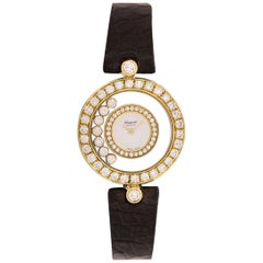 Chopard Happy Diamonds Ladies 18 Karat Gold Silver Dial Diamond Set 20/5458