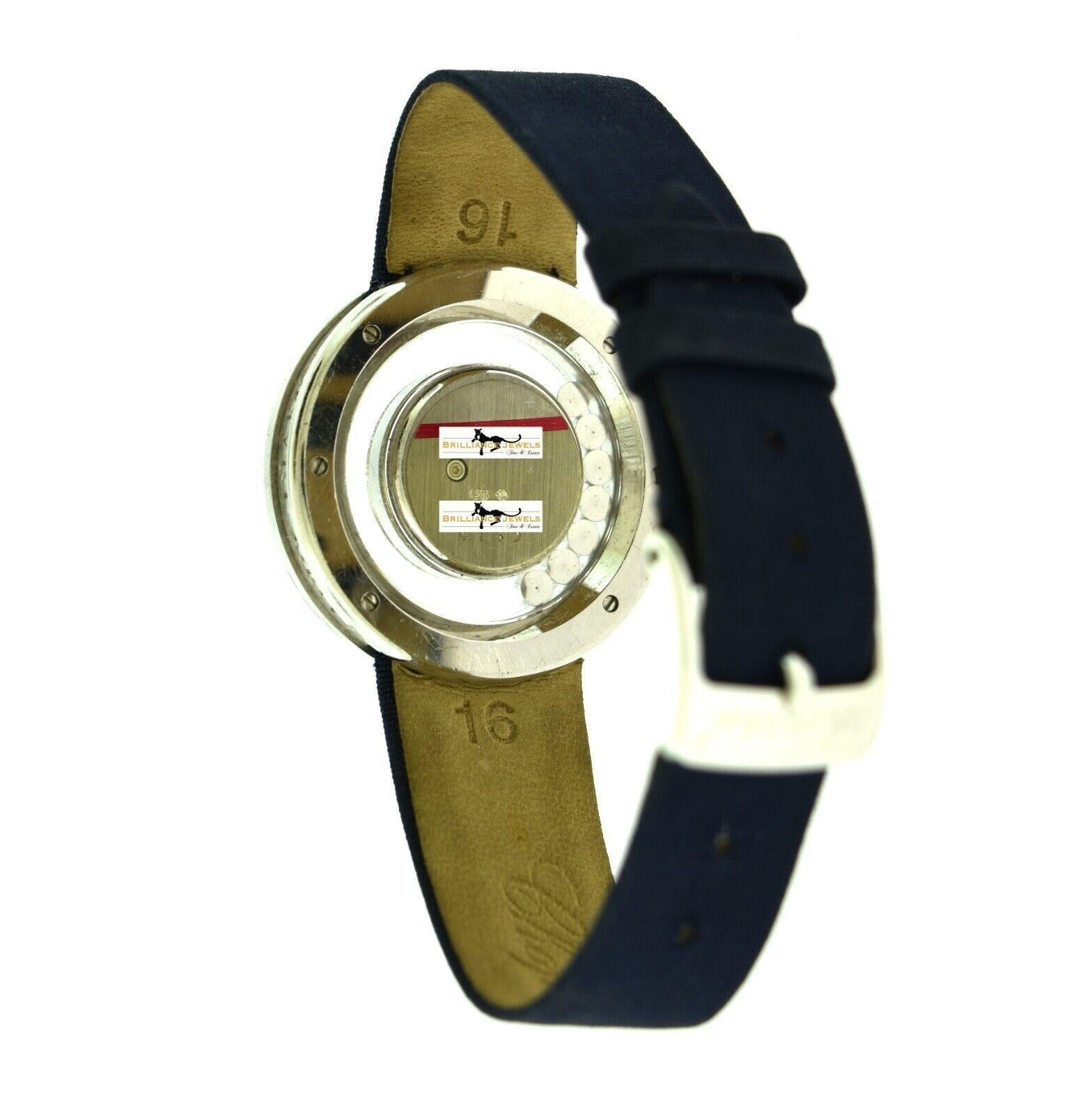 Chopard Happy Diamonds Ladies White Gold 31 mm Watch In Good Condition For Sale In Miami, FL