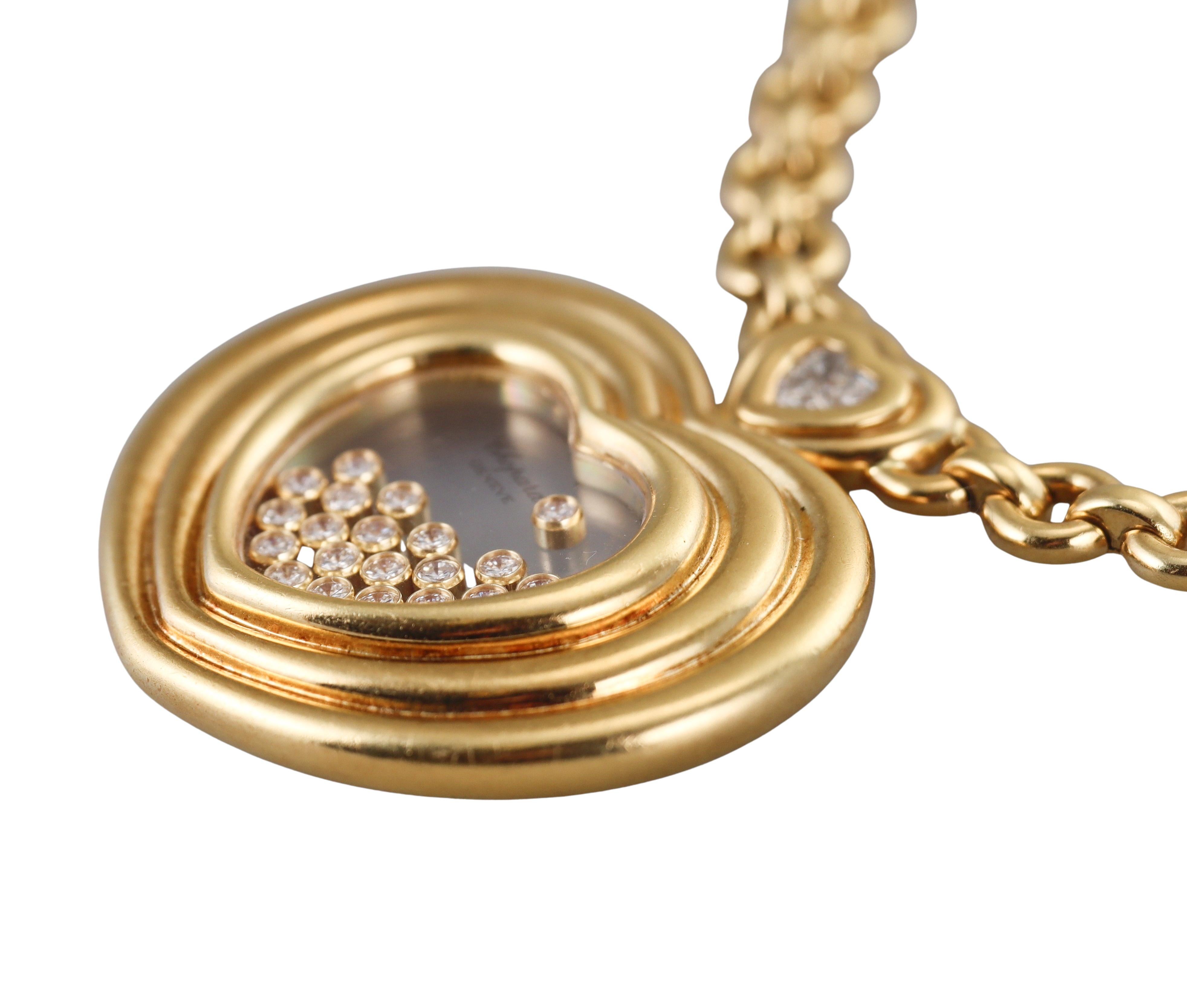 Chopard Collier pendentif Happy Diamonds Large Heart en or jaune Pour femmes en vente