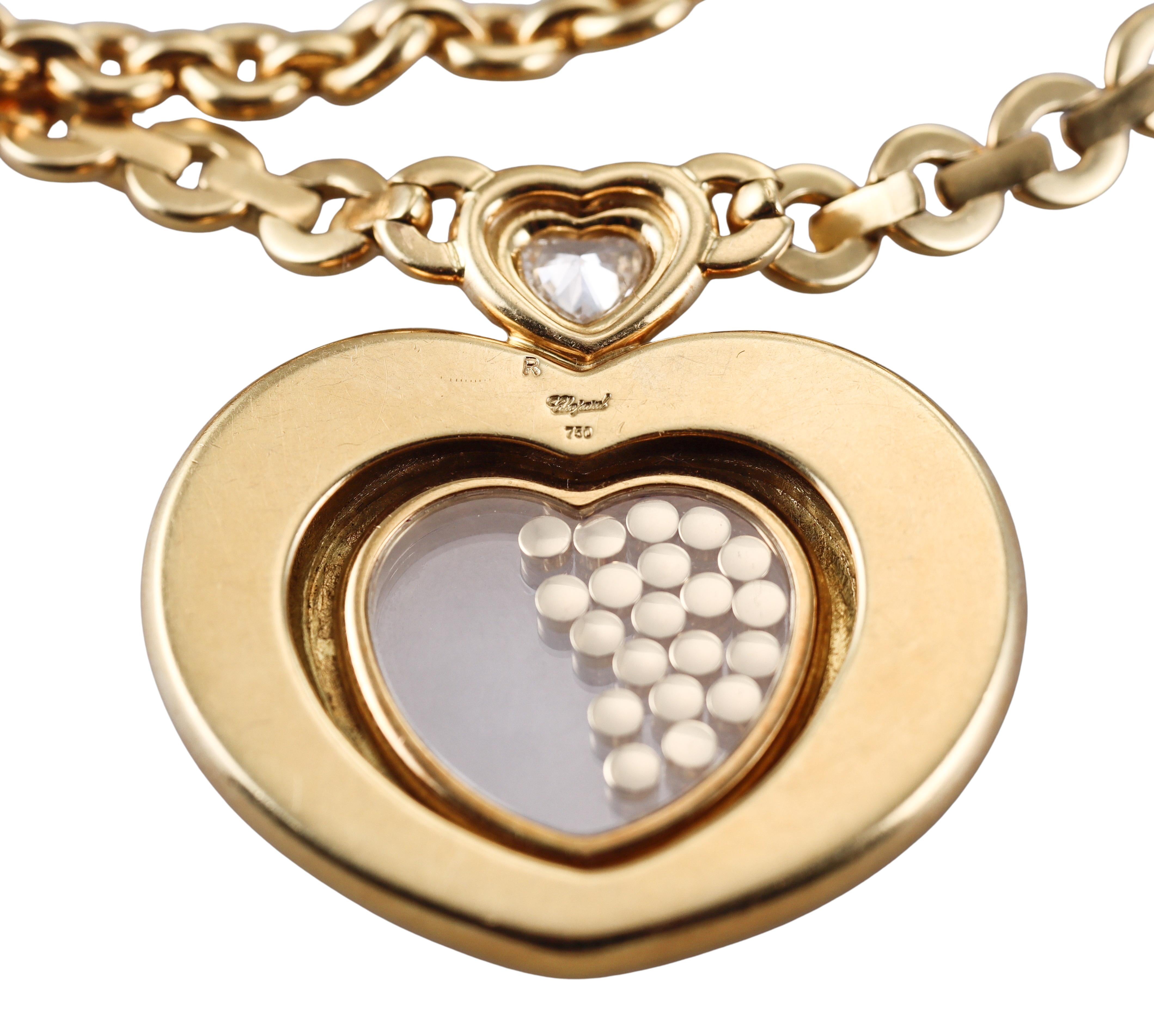 Chopard Collier pendentif Happy Diamonds Large Heart en or jaune en vente 1