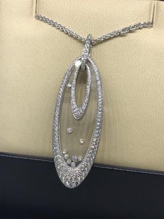 Chopard Happy Diamonds Large Oval White Gold Pendant Necklace 79/7782