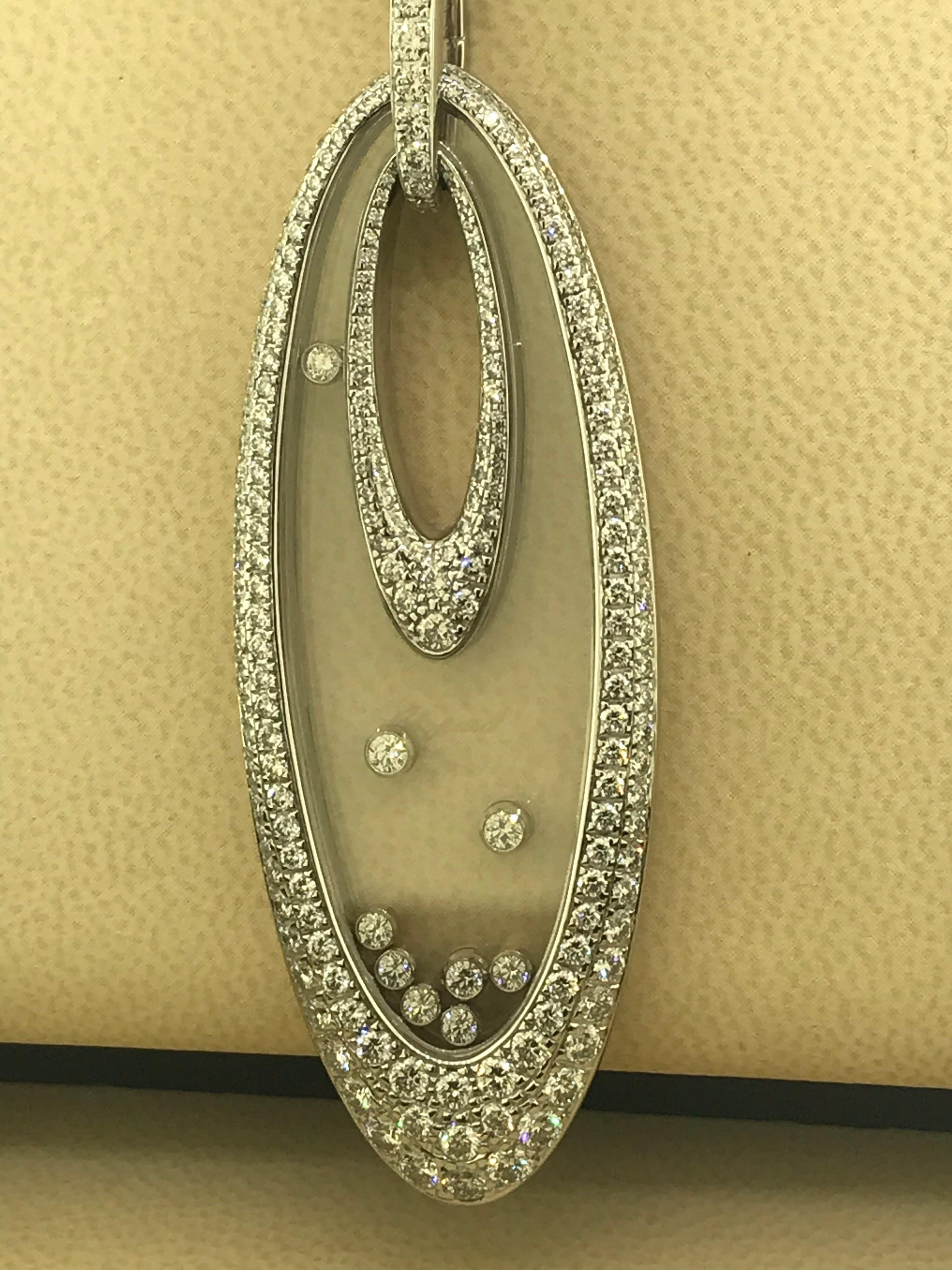 Chopard Happy Diamonds Large Oval White Gold Pendant Necklace 79/7782 For Sale 1