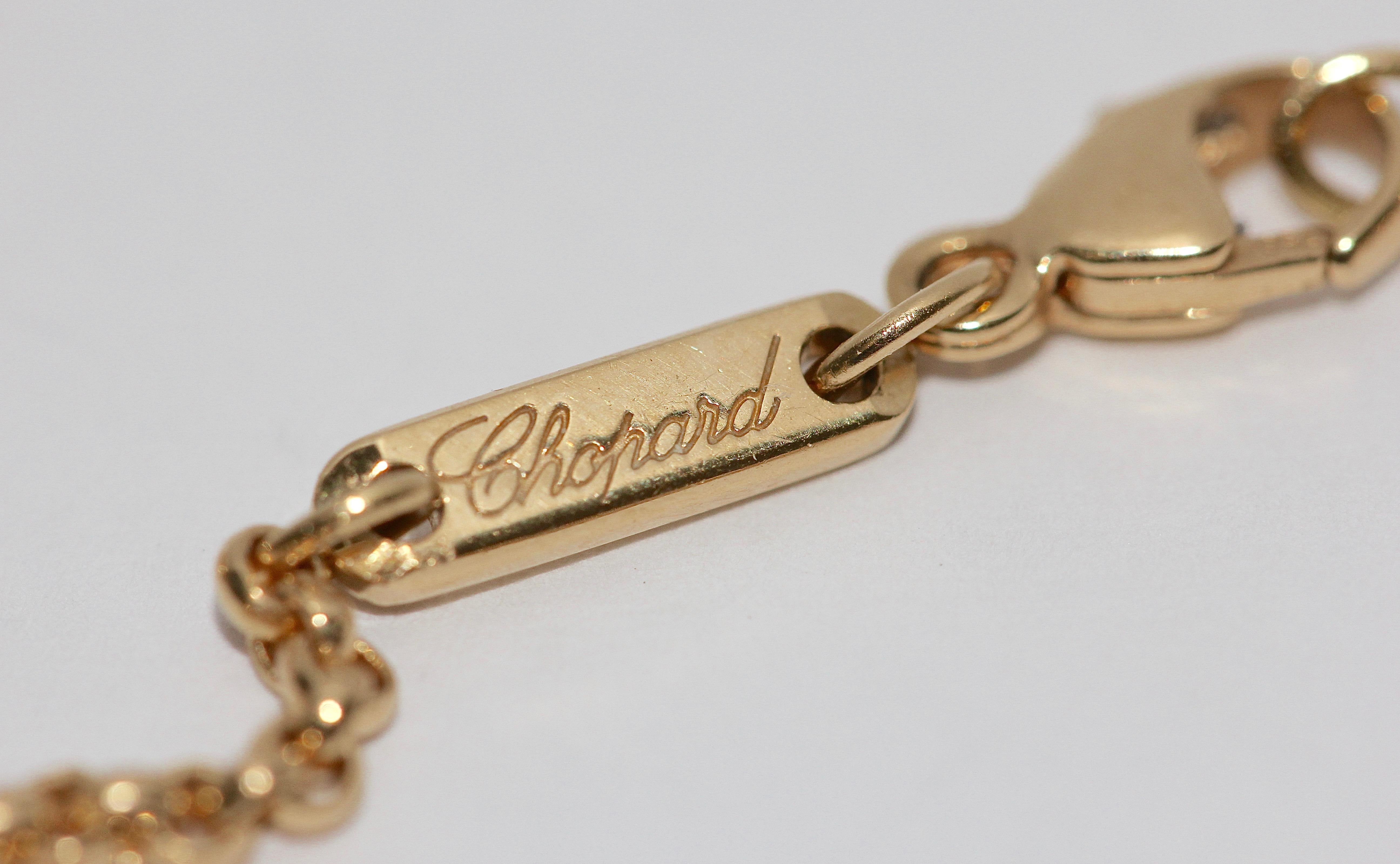 Chopard Happy Diamonds Anhänger und Kette 18 Karat Gold Halskette (Rundschliff) im Angebot
