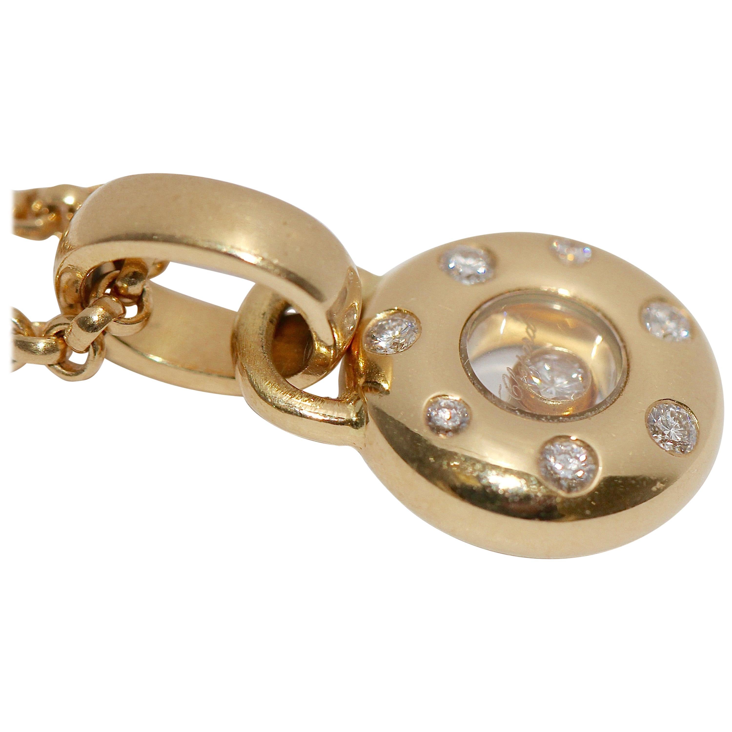 Chopard Happy Diamonds Pendant and Chain 18 Karat Gold Necklace