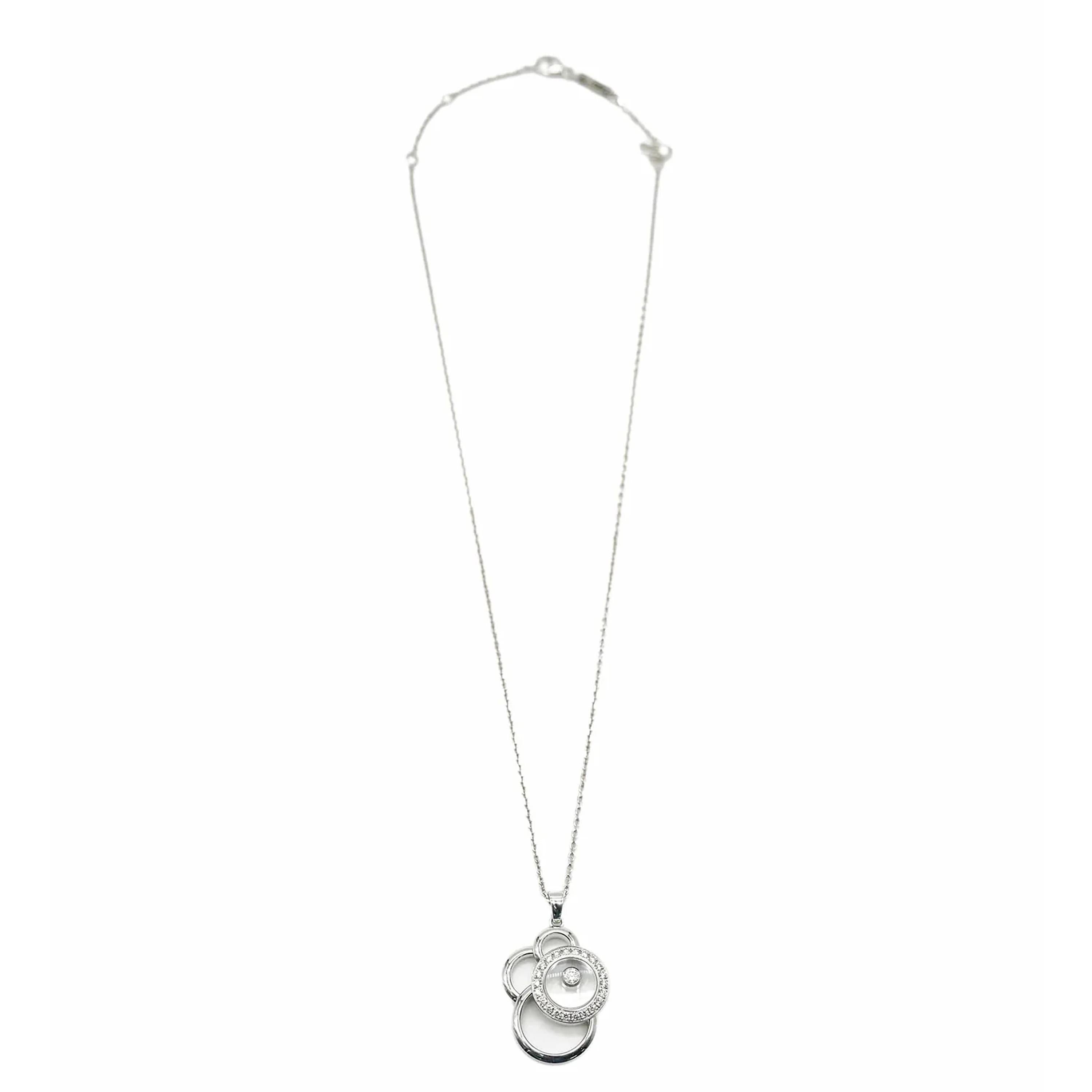 Ciondolo Chopard Happy Diamonds in oro bianco 18KT 0,39 CTW In condizioni ottime in vendita a New York, NY