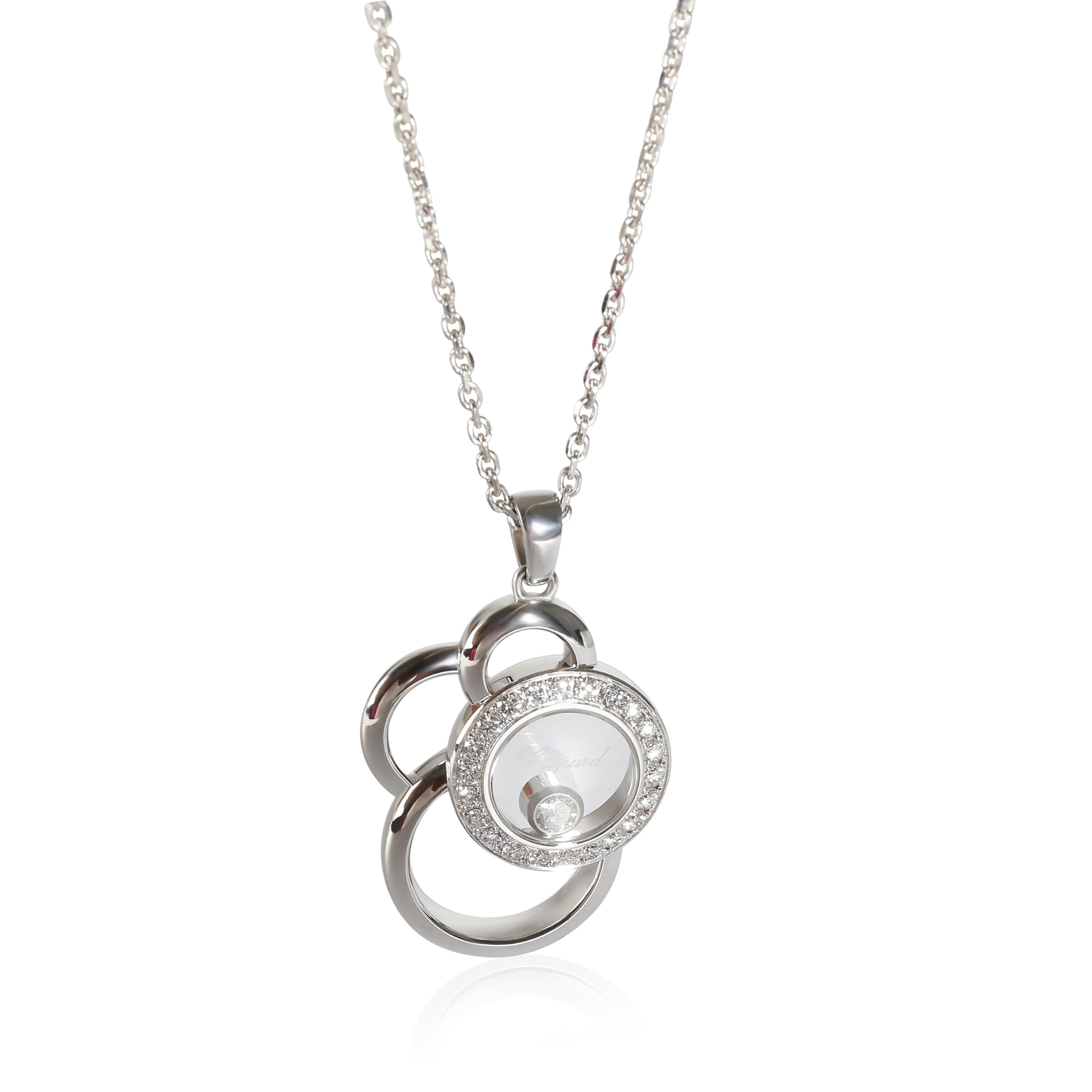 Donna Ciondolo Chopard Happy Diamonds in oro bianco 18KT 0,39 CTW in vendita