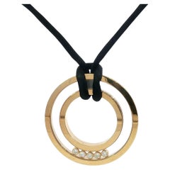 Chopard Happy Diamonds Pendant Necklace 18K Yellow Gold 925 Clasp