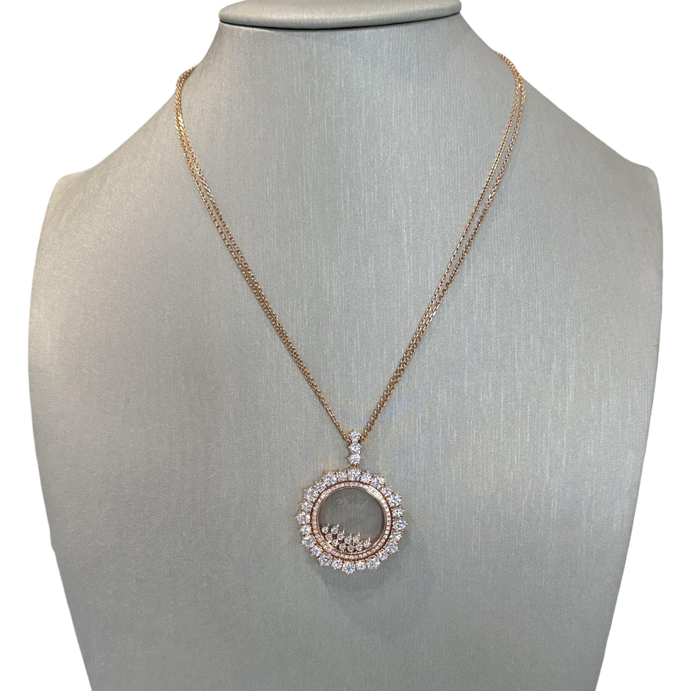 Donna Collana Chopard Happy Diamonds in oro rosa 18 carati, 6,18 TCW in vendita