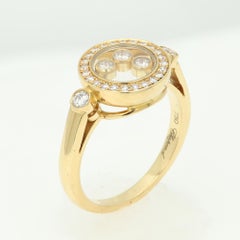 Chopard Happy Diamonds Ring 18K Gold Floating Diamond Glass