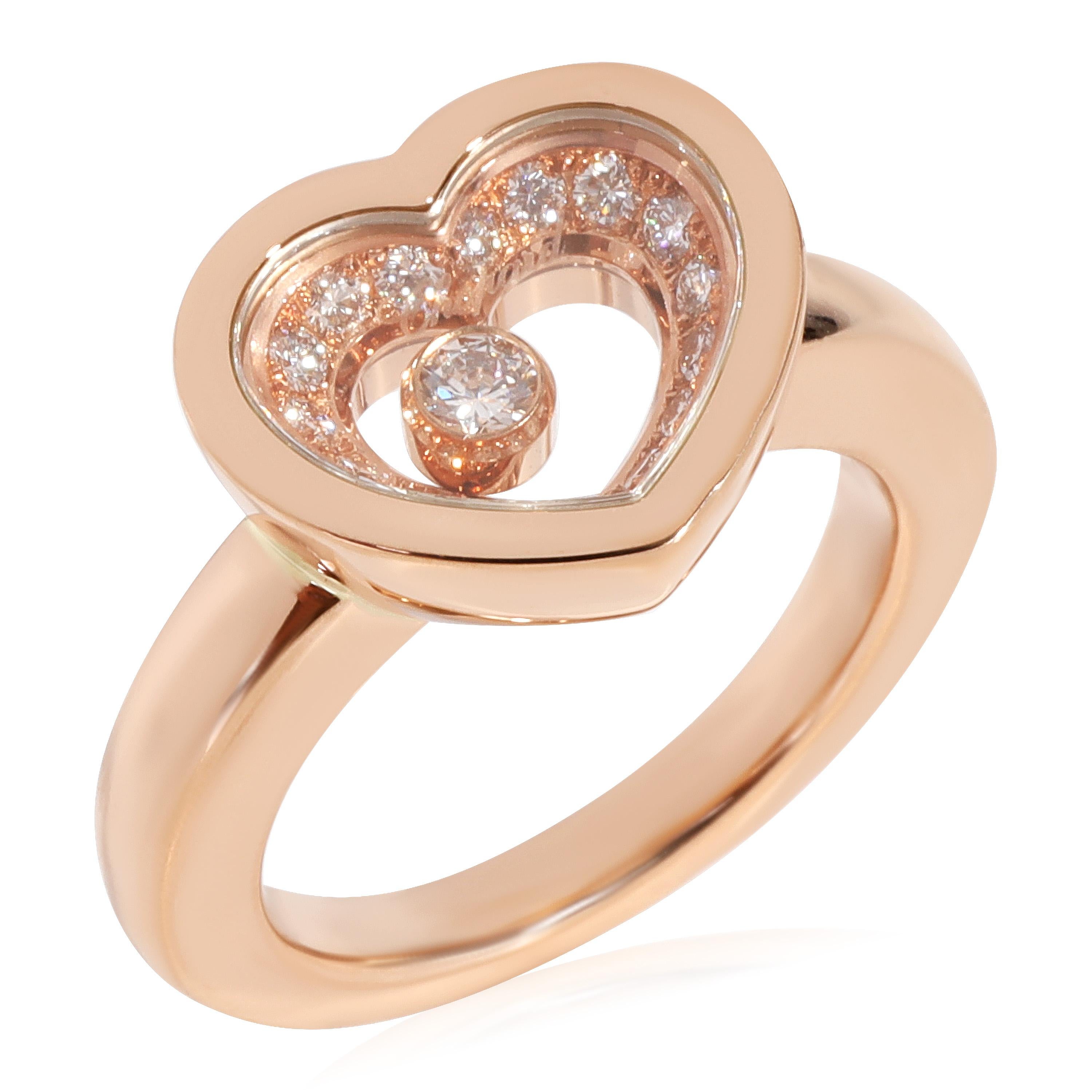 Chopard Happy Diamonds Ring in 18K Rose Gold 0.24 CTW In Excellent Condition In New York, NY