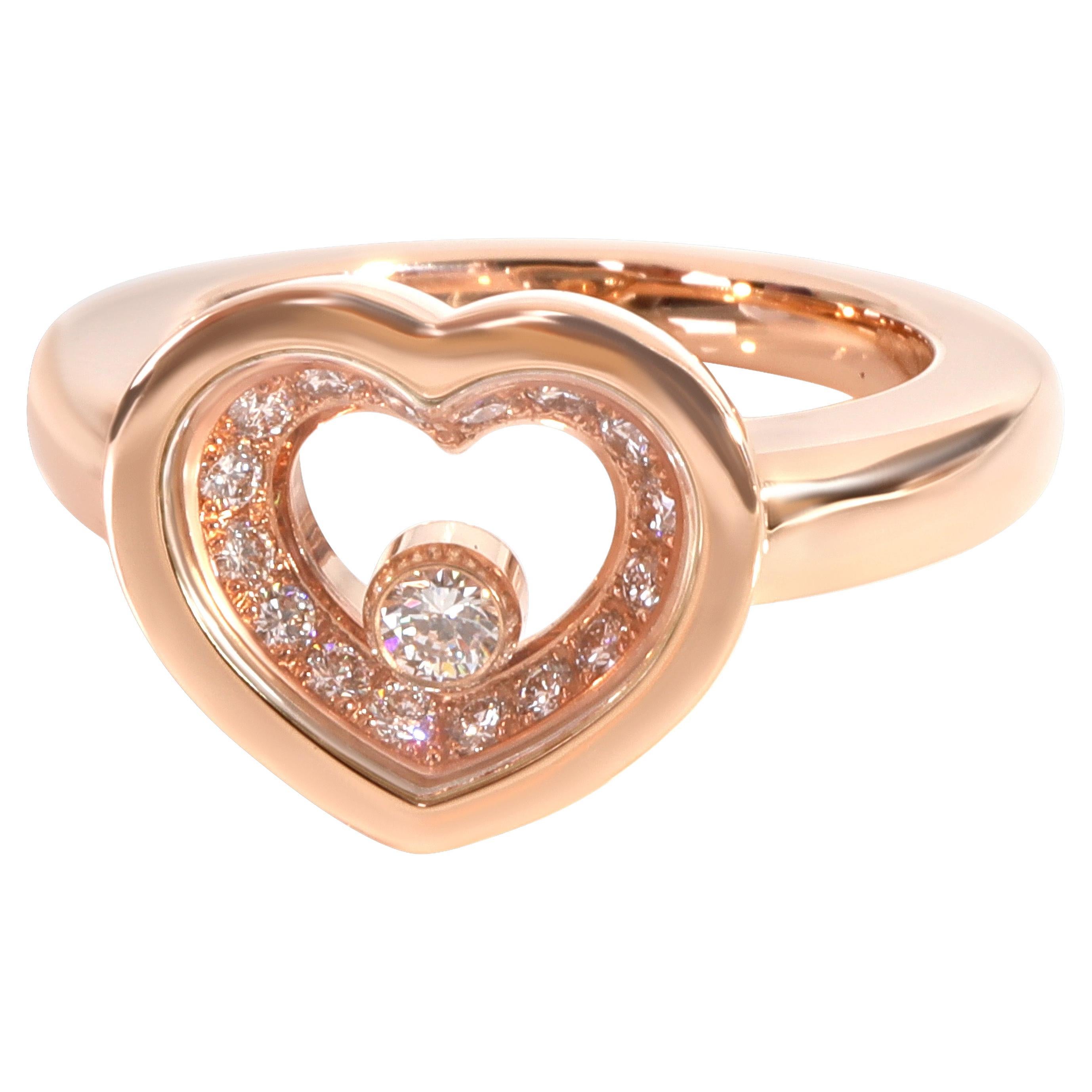 Chopard Happy Diamonds Ring in 18K Rose Gold 0.24 CTW For Sale at 1stDibs