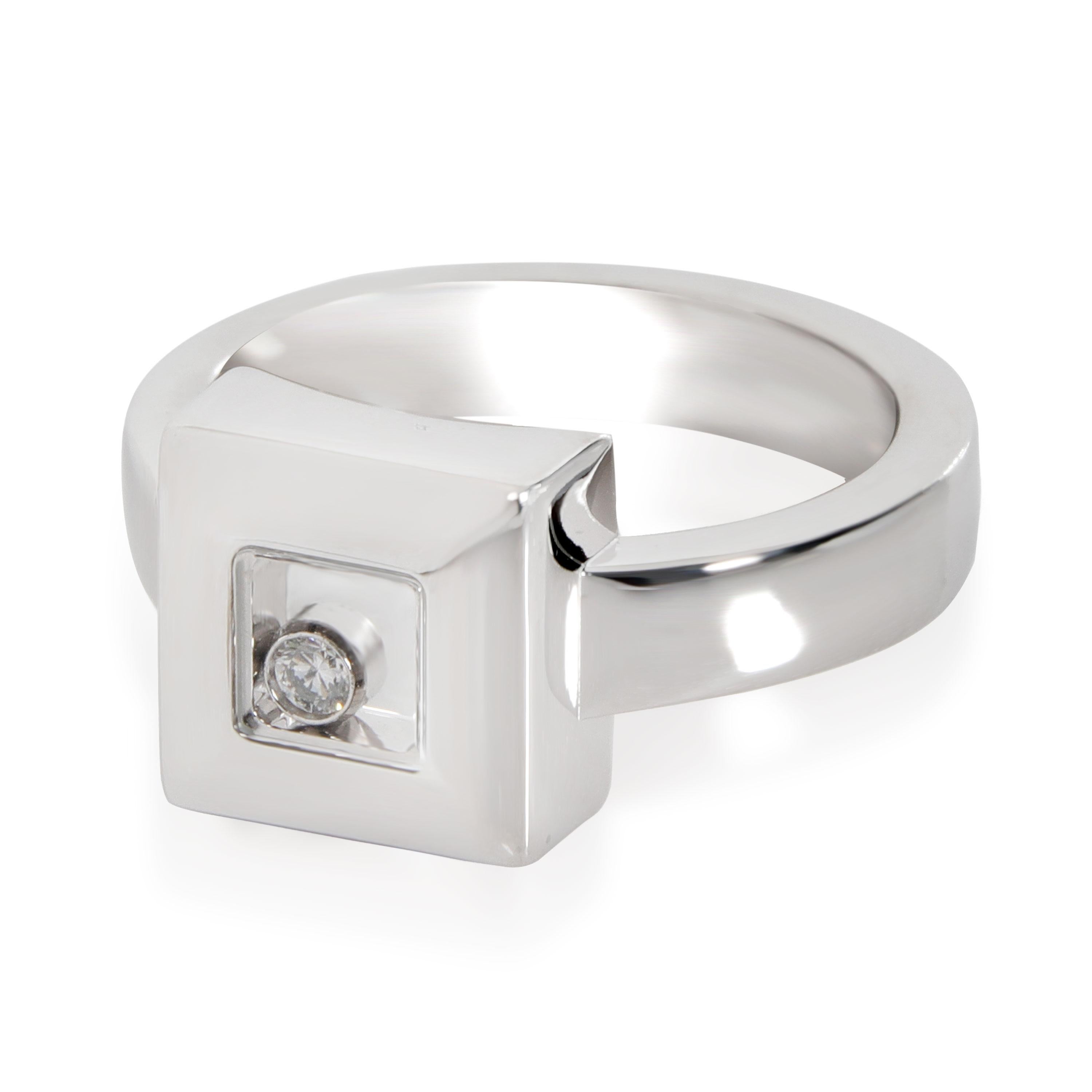 Modern Chopard Happy Diamonds Ring in 18k White Gold 0.05 CTW