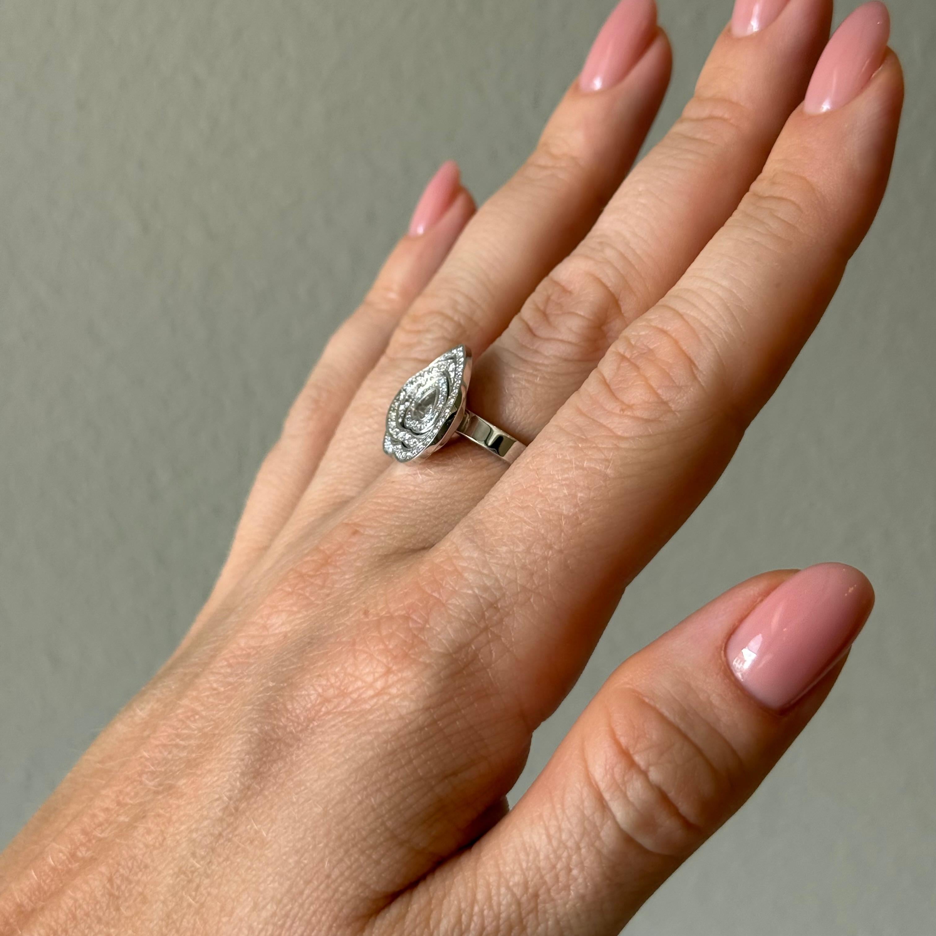 Chopard Happy Diamonds Ring aus 18K Weißgold (Brillantschliff) im Angebot