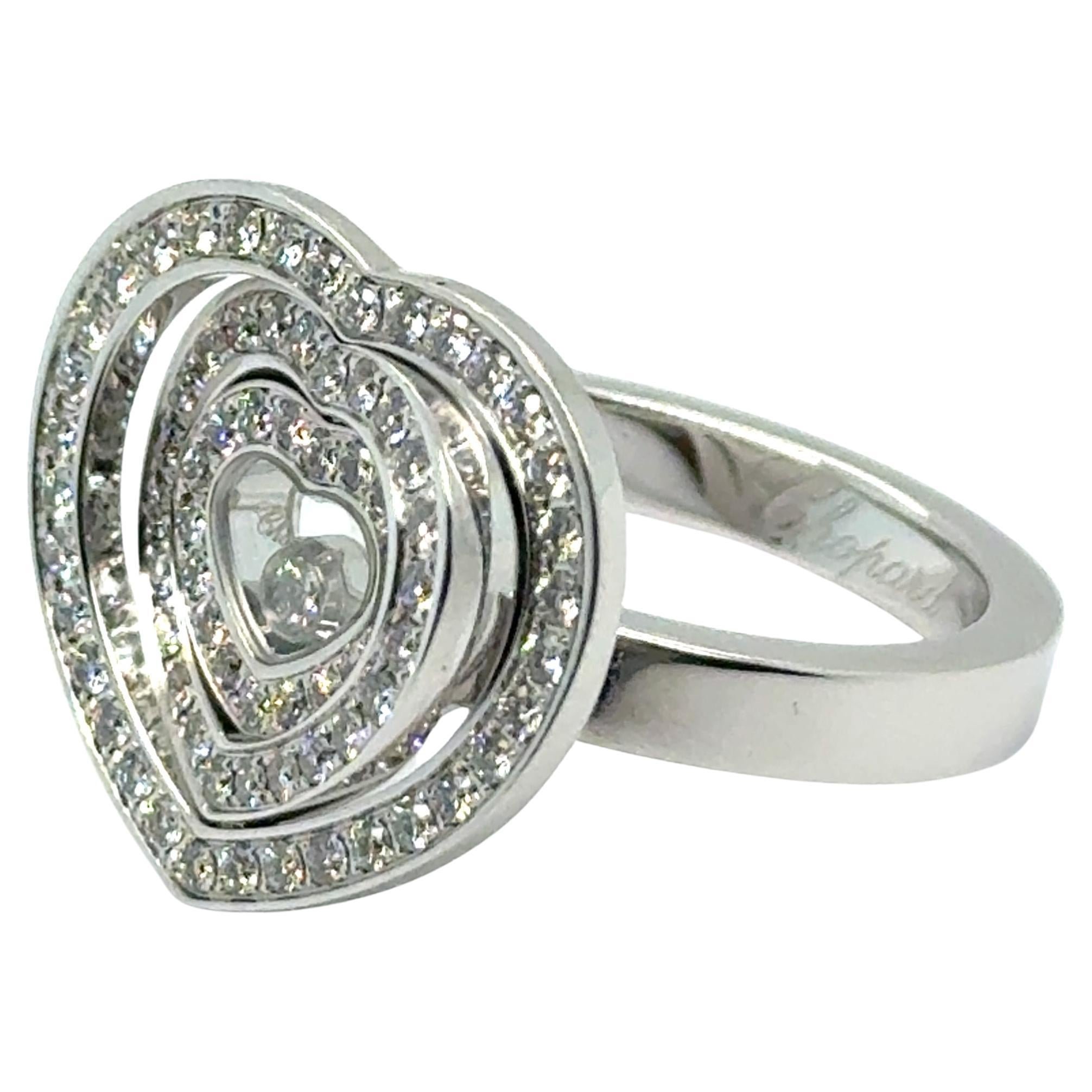 Chopard Happy Diamonds Ring aus 18K Weißgold im Angebot 1