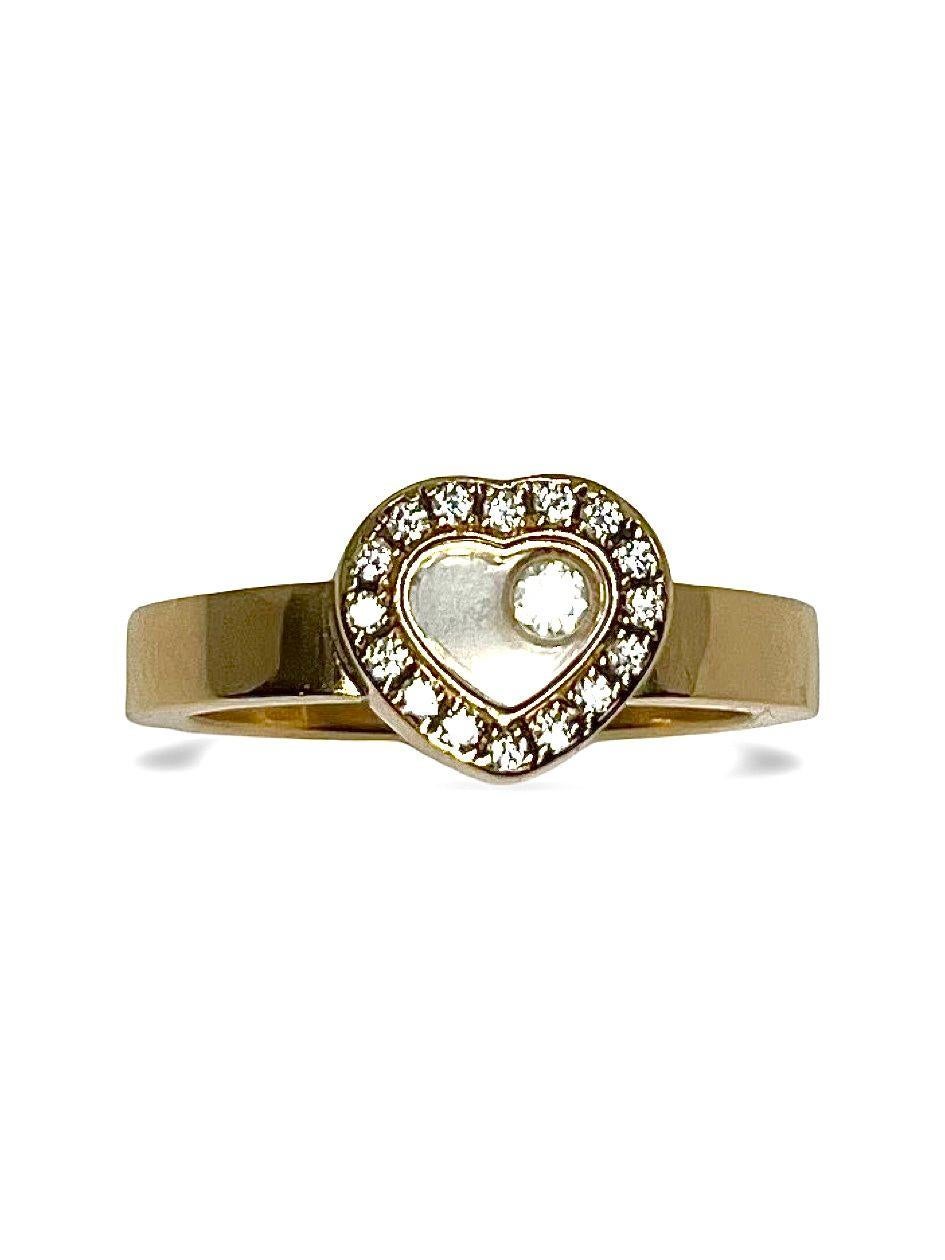 Moderno Anello Chopard Happy Diamonds in oro giallo con diamanti da 0,17 carati in vendita