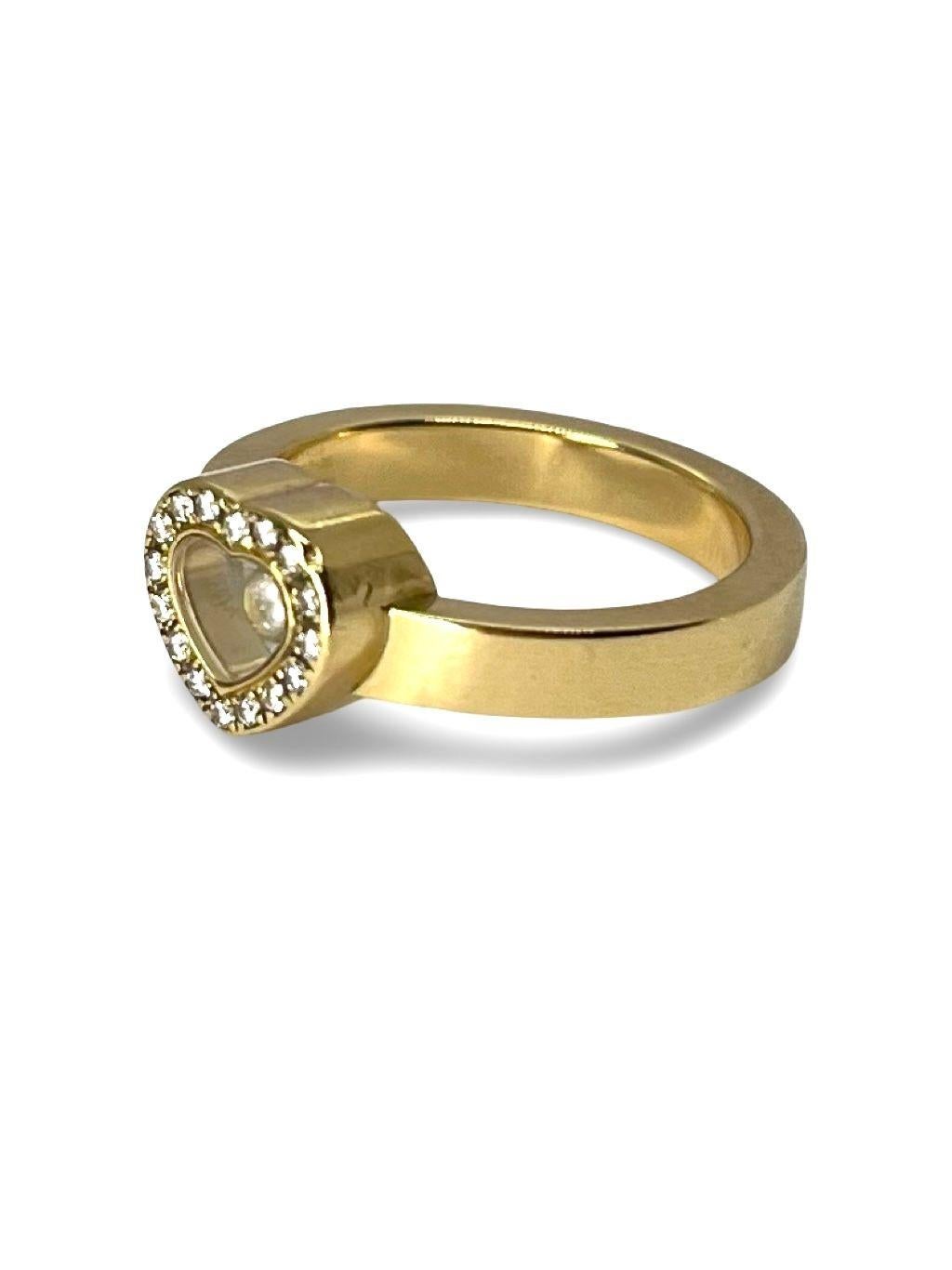Anello Chopard Happy Diamonds in oro giallo con diamanti da 0,17 carati In condizioni ottime in vendita a PARIS, FR