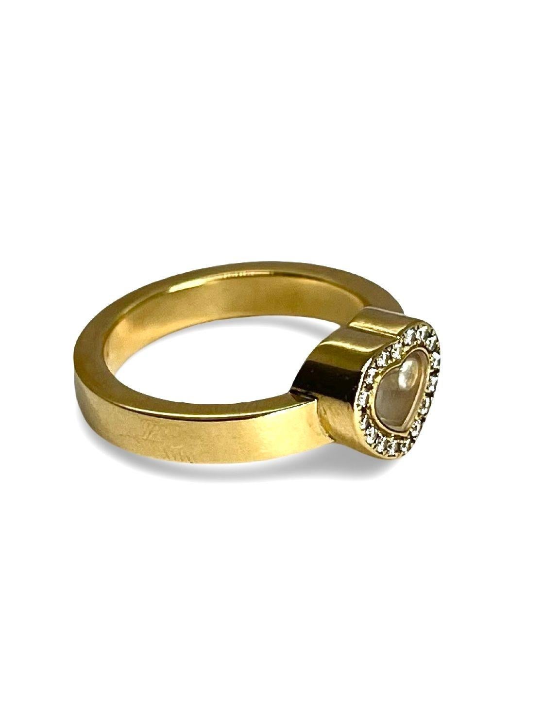 Donna Anello Chopard Happy Diamonds in oro giallo con diamanti da 0,17 carati in vendita