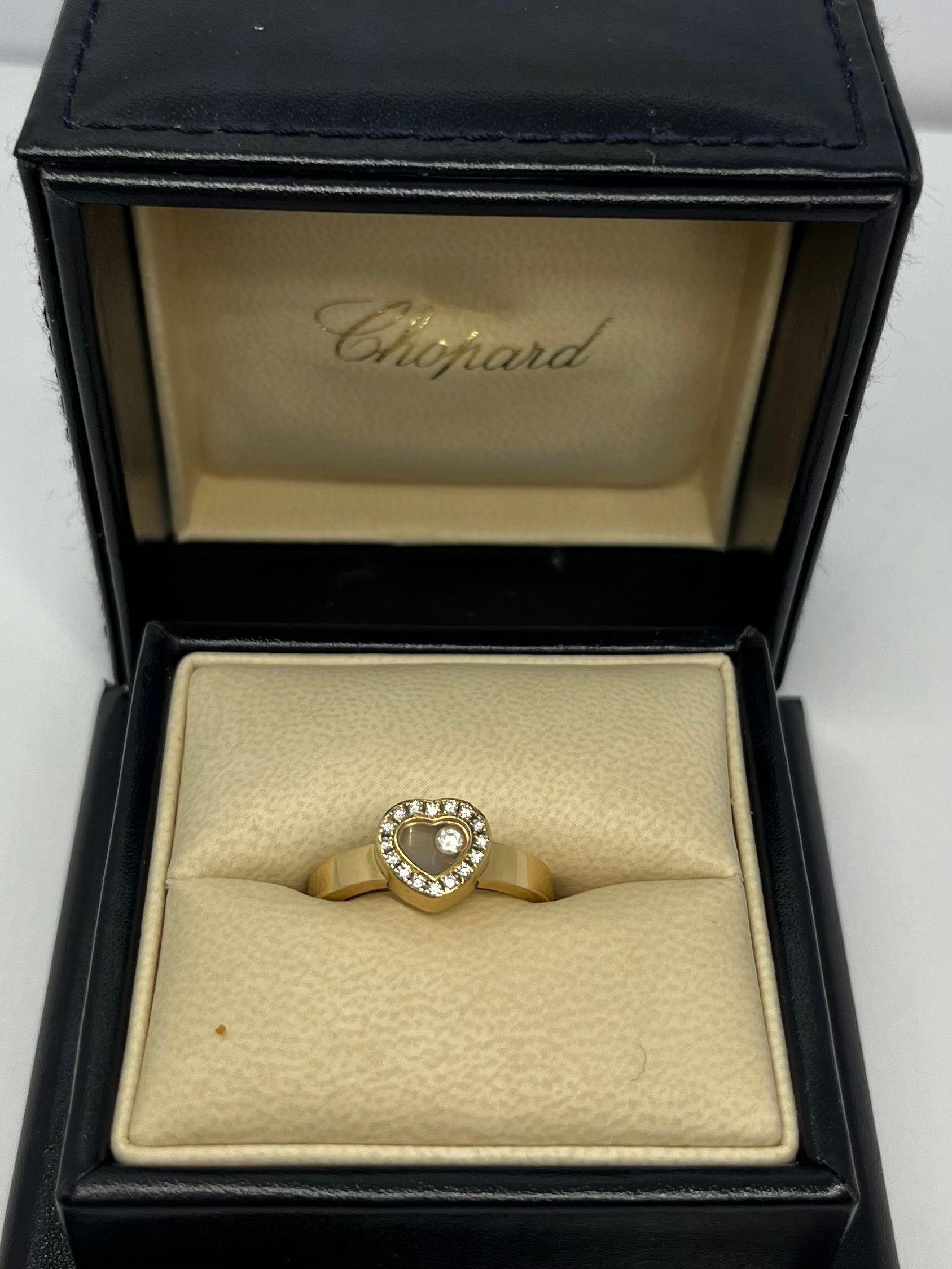 Anello Chopard Happy Diamonds in oro giallo con diamanti da 0,17 carati in vendita 2