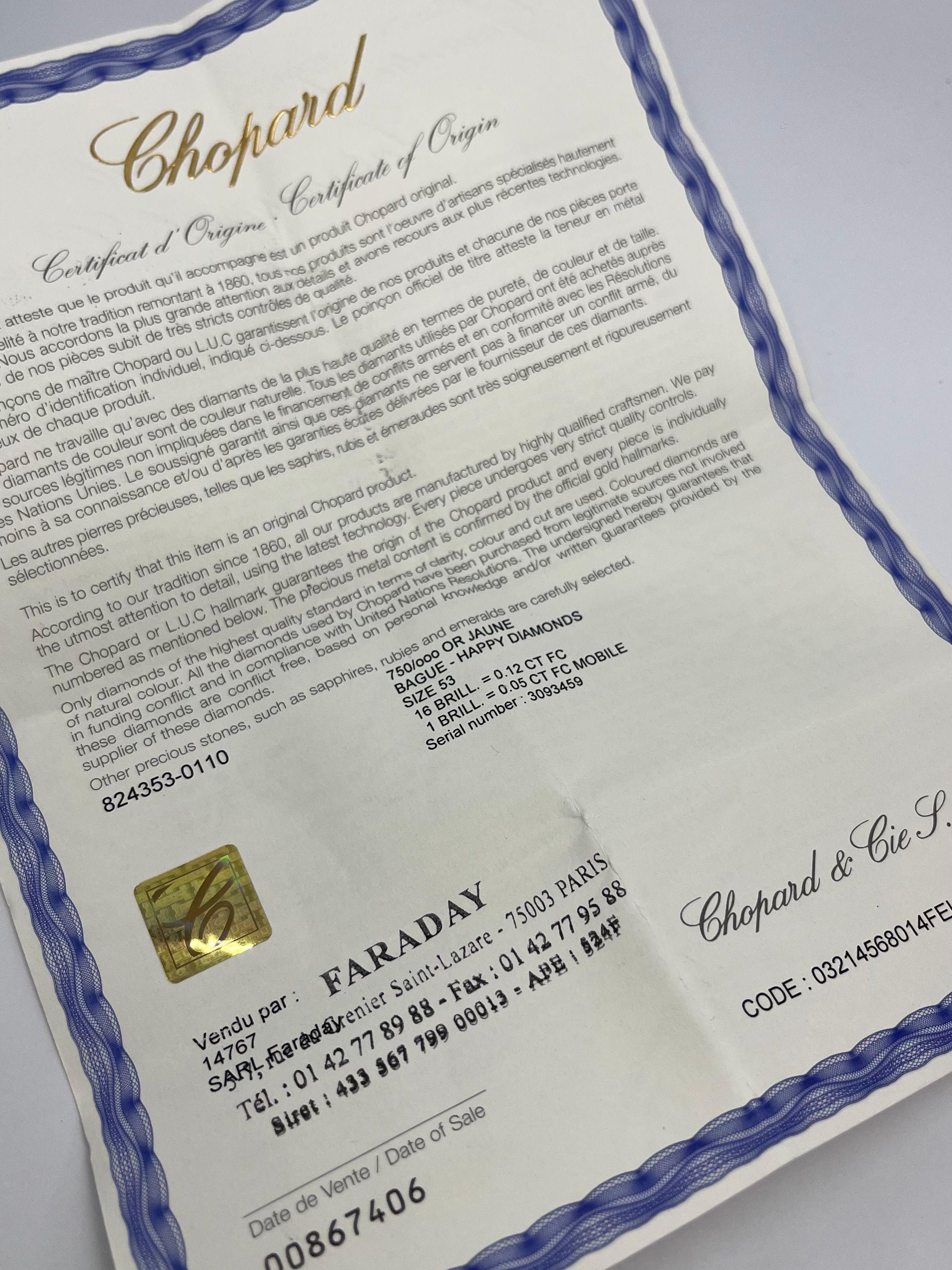 Anello Chopard Happy Diamonds in oro giallo con diamanti da 0,17 carati in vendita 4